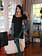 Hooded Tunic Top: Contrast Black + Clover