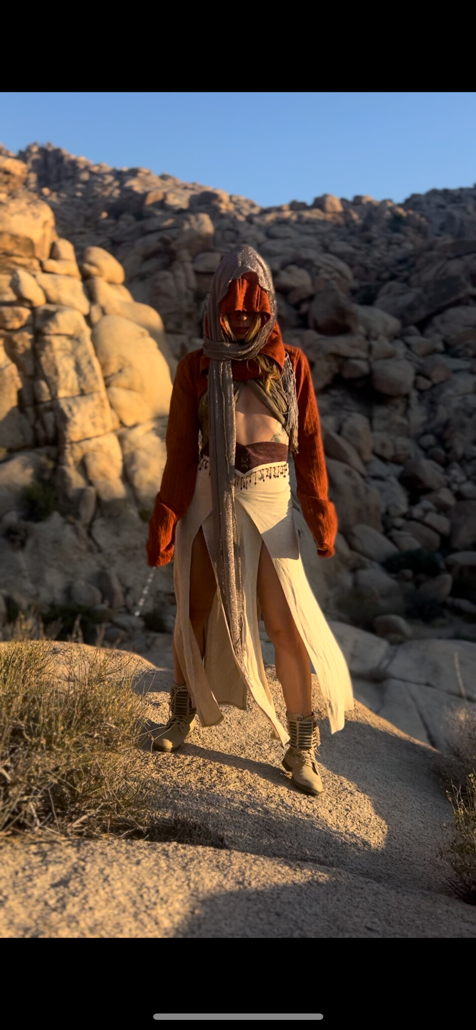 Hooded Shrug: Sweater Knit Rust