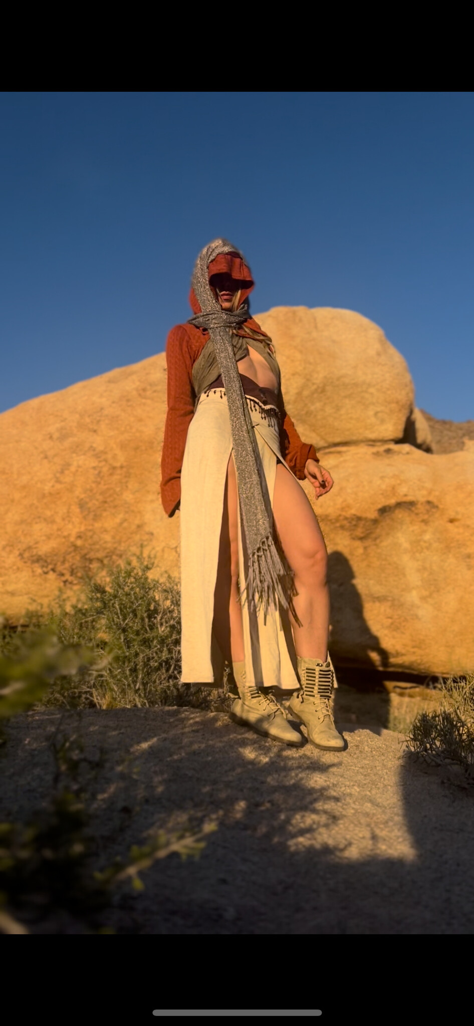 Hooded Shrug: Sweater Knit Rust