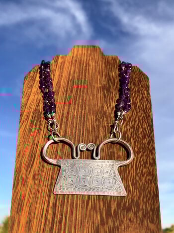 Ancestral Amethyst Spirit Lock Necklace - Large