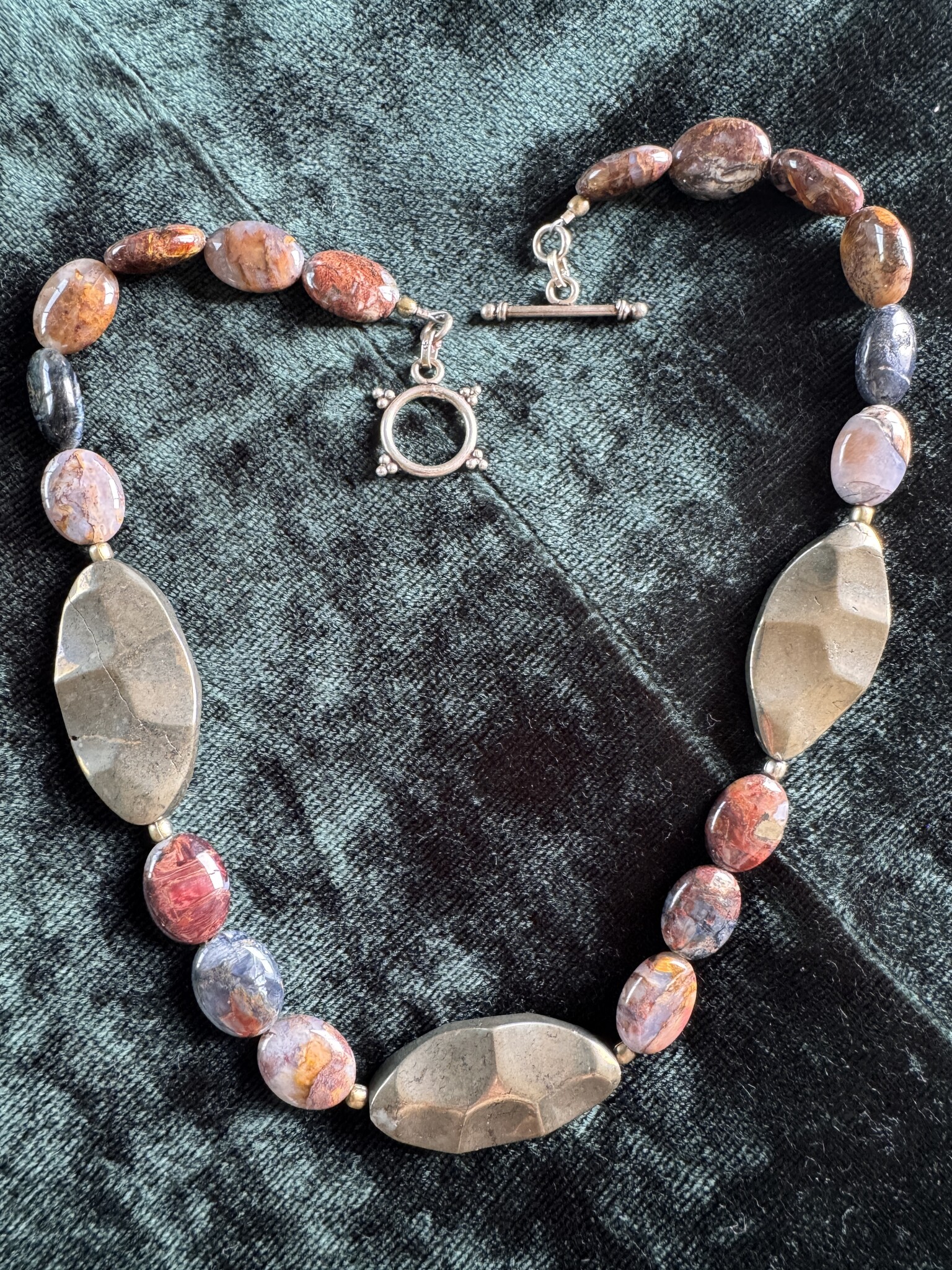 The StormCaller's Necklace - Pietersite and Pyrite