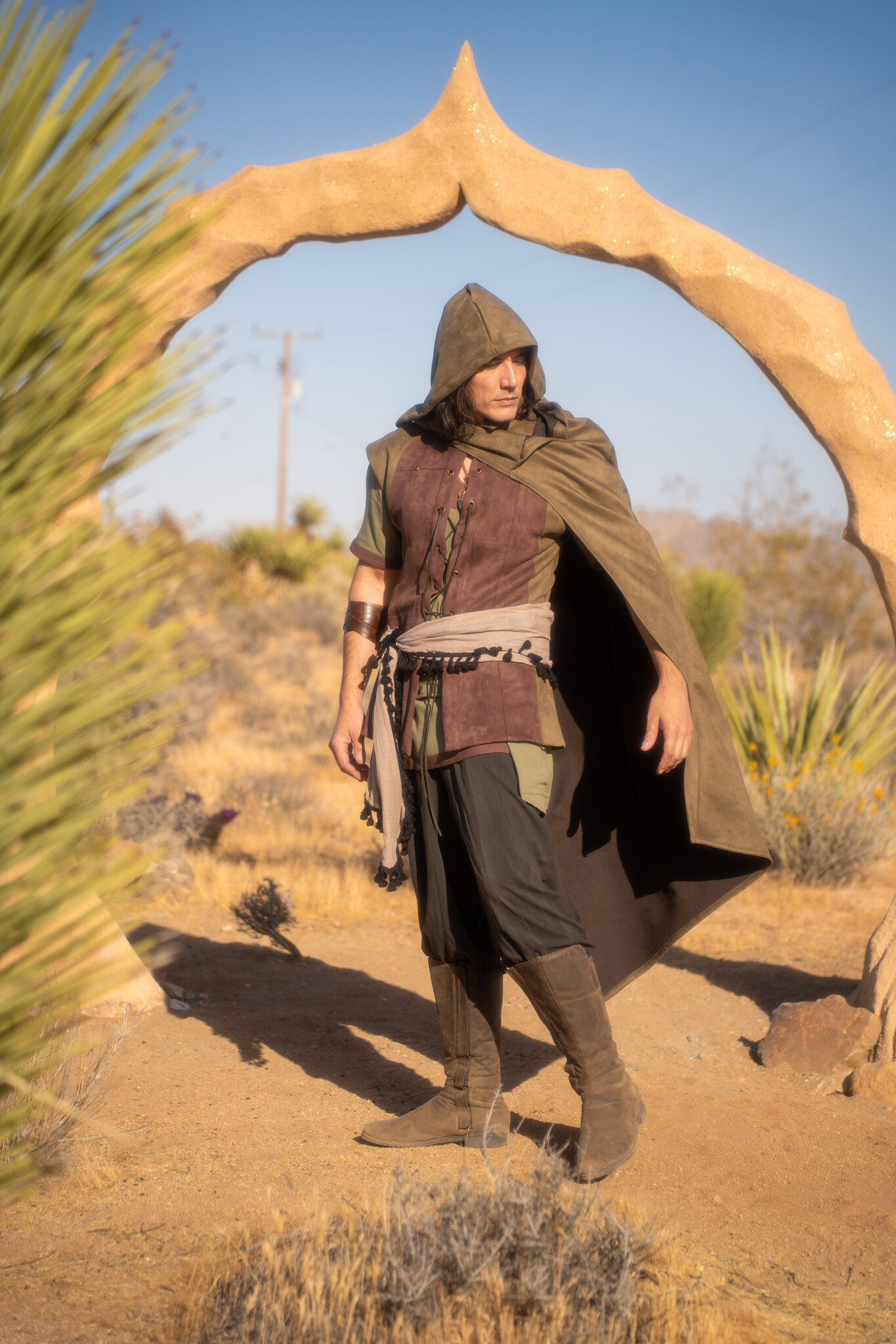 Convertible Cape : Techno Suede Moss Green