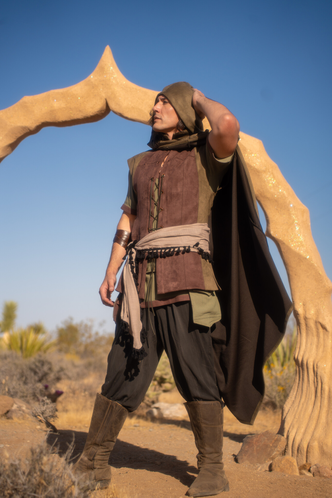 Convertible Cape : Techno Suede Moss Green