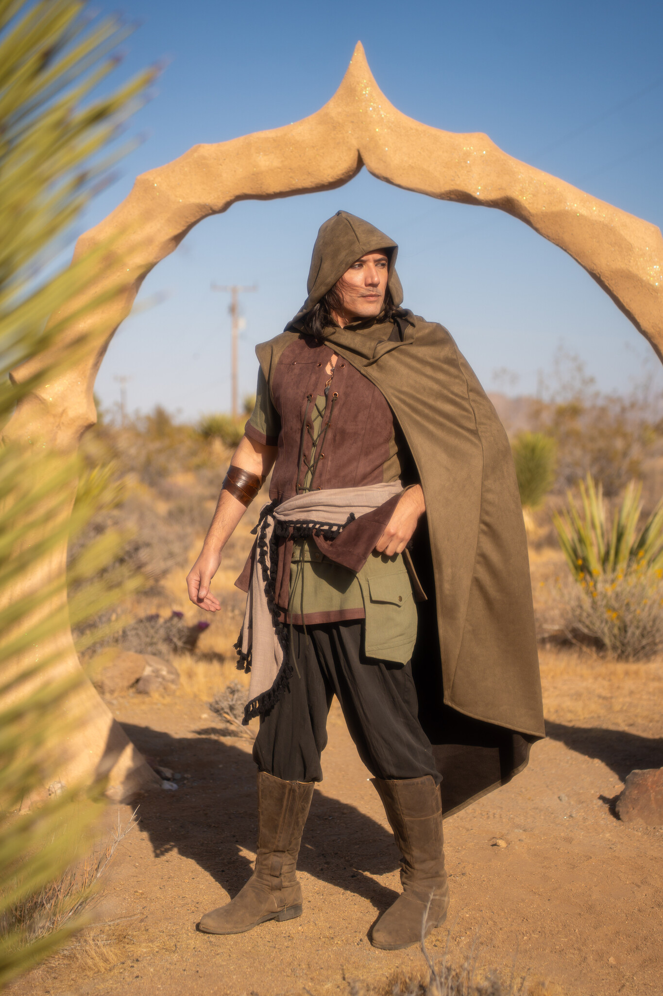 Convertible Cape : Techno Suede Moss Green
