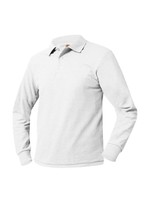 UNIFORM Unisex Polo Long Sleeve Shirt, white