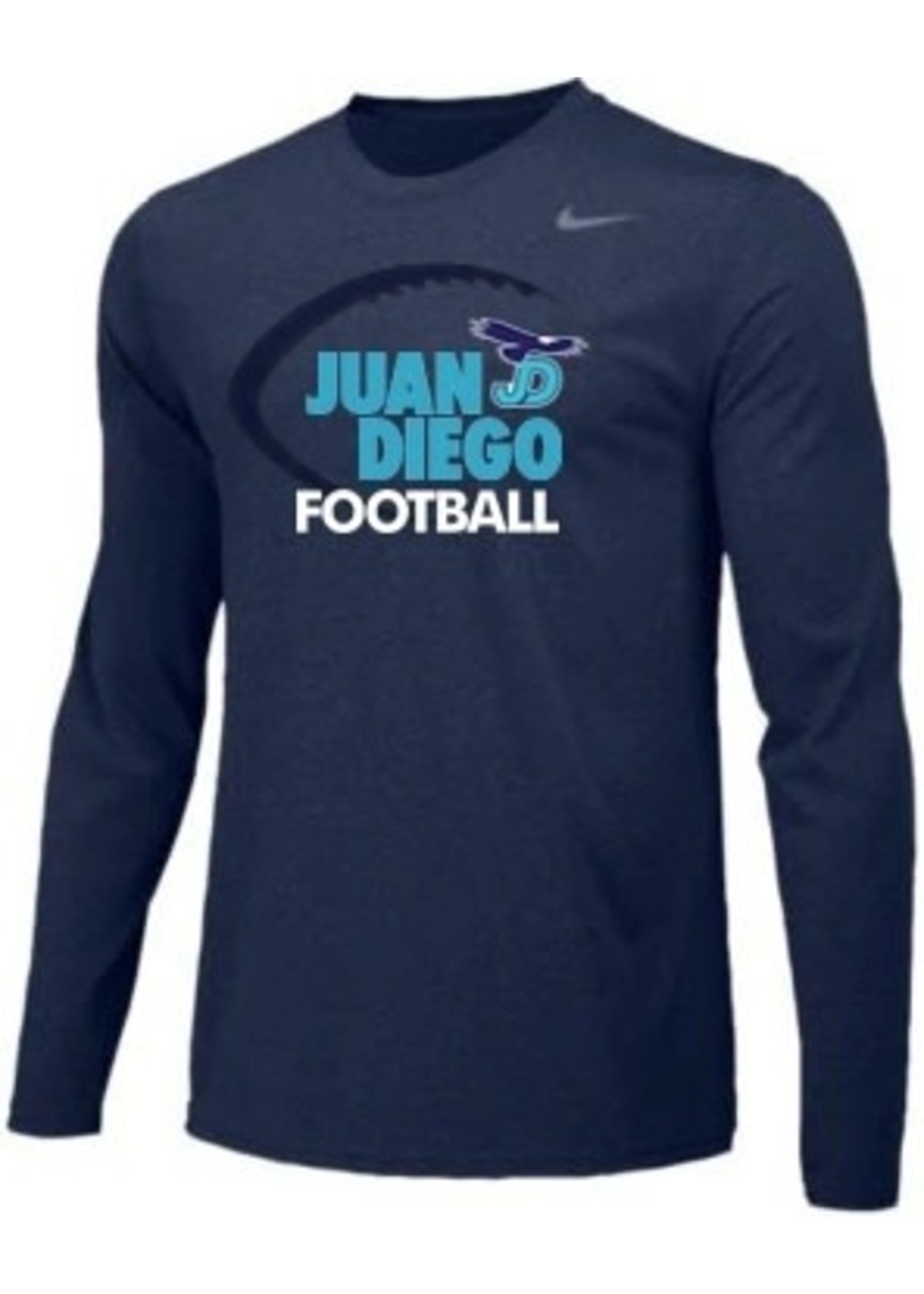 NON-UNIFORM Navy Nike JD Longsleeve Football Tee