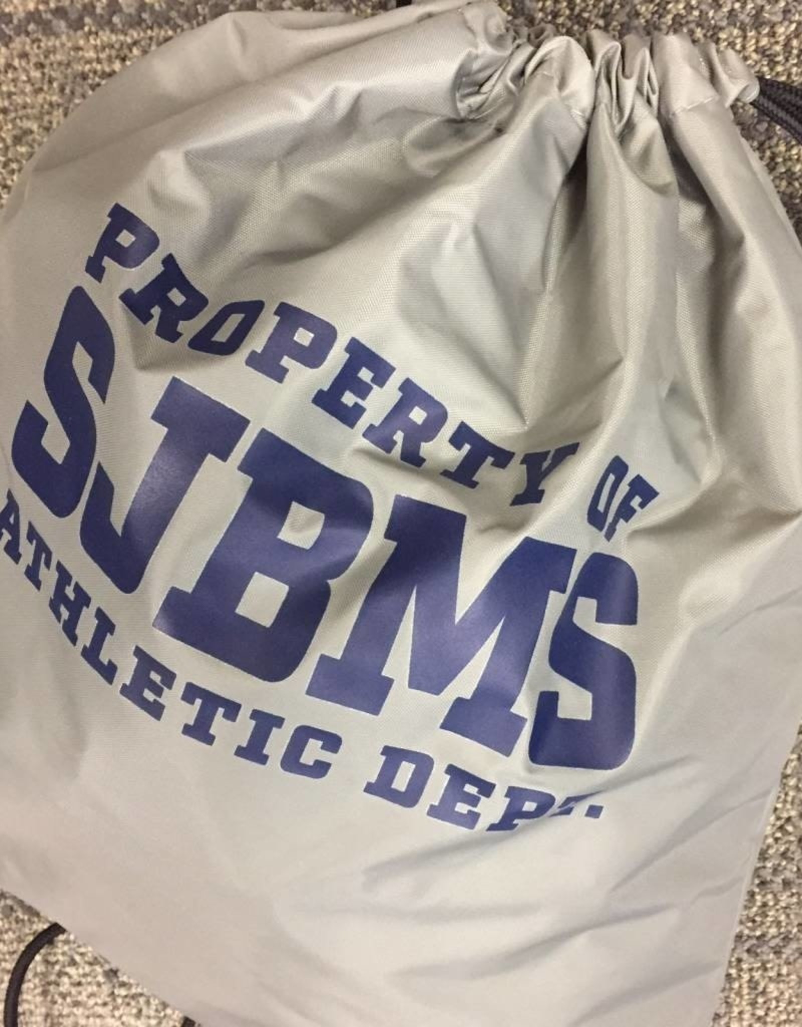 NON-UNIFORM Bag - Lightweight Cinch bag, navy or gray w/ SJBMS logo