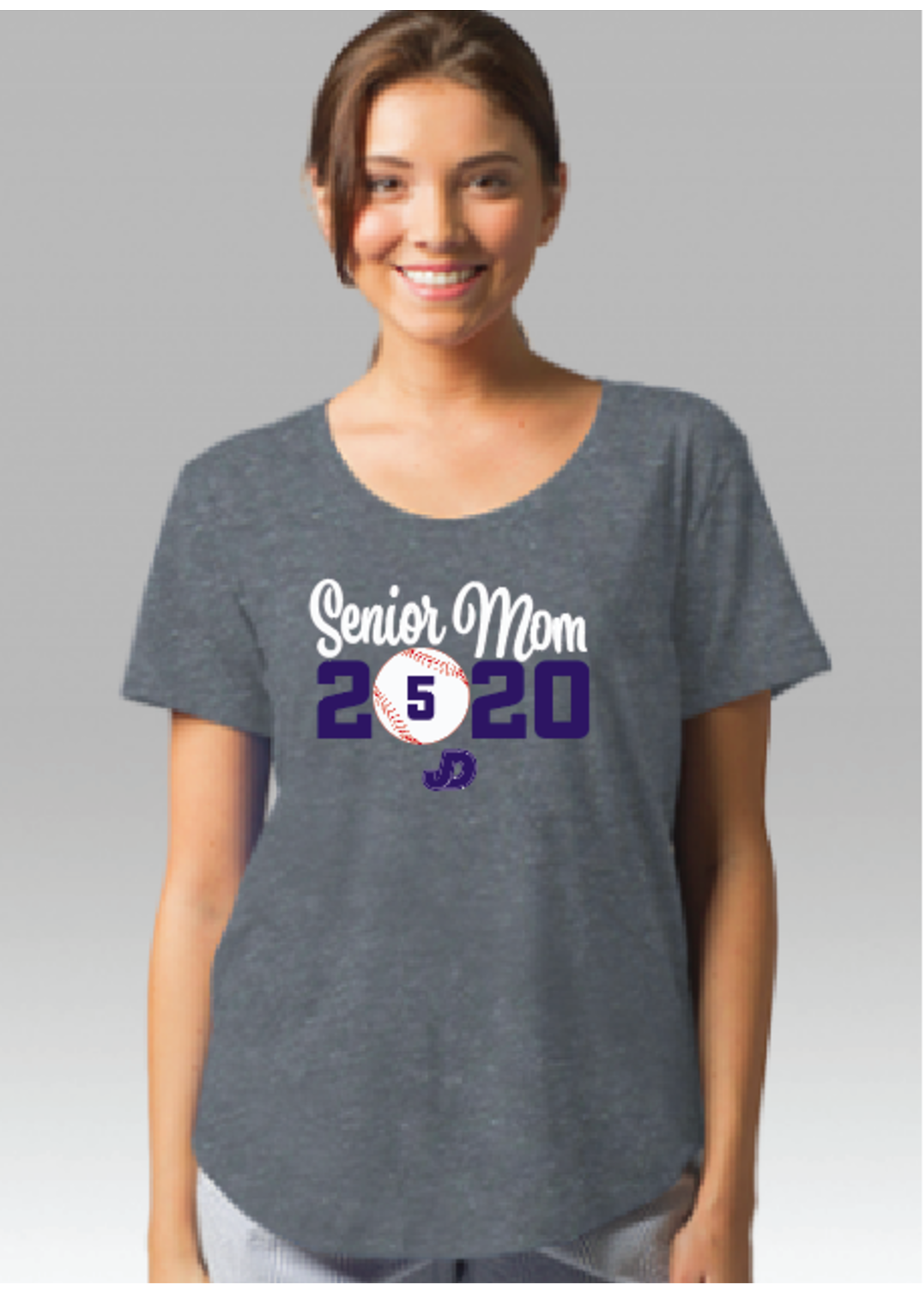 NON-UNIFORM Baseball, Custom Order Senior Mom Shirt