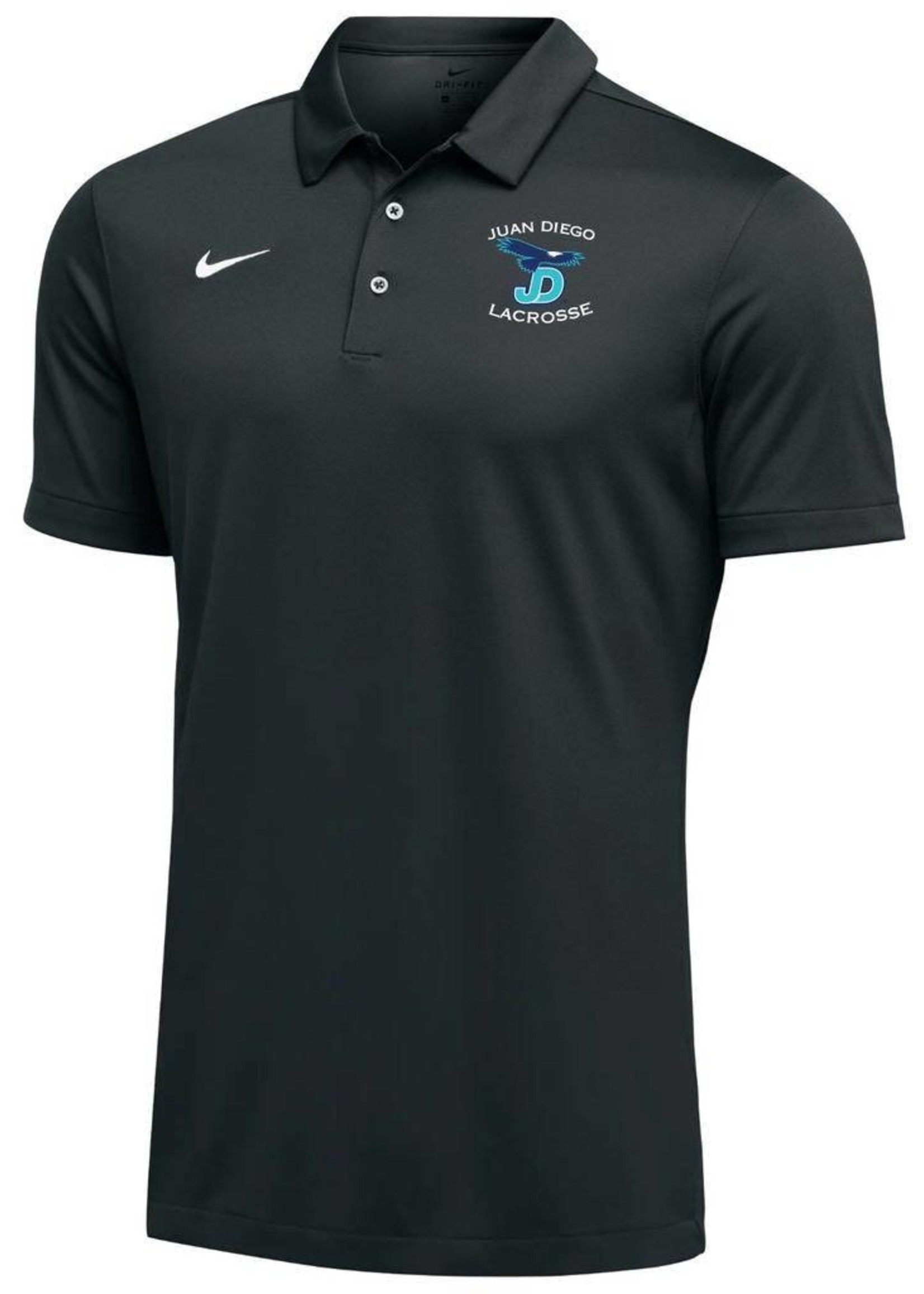 NON-UNIFORM Grey Nike Polo with Embroidered Lacrosse Logo