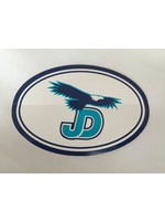 NON-UNIFORM JD Sticker - 4"x6" JD Eagle oval, white decal