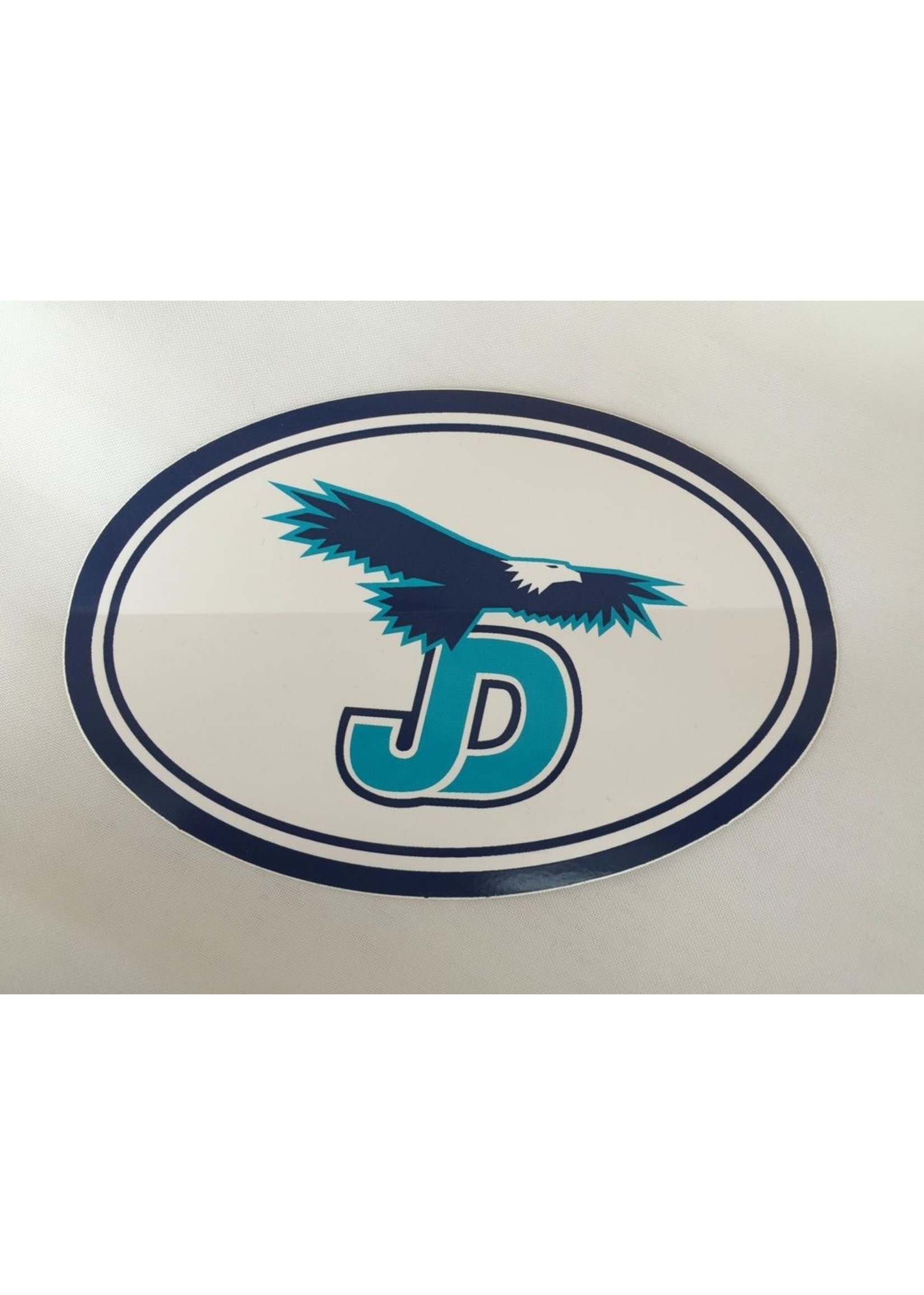 NON-UNIFORM JD Sticker - 4"x6" JD Eagle oval, white decal