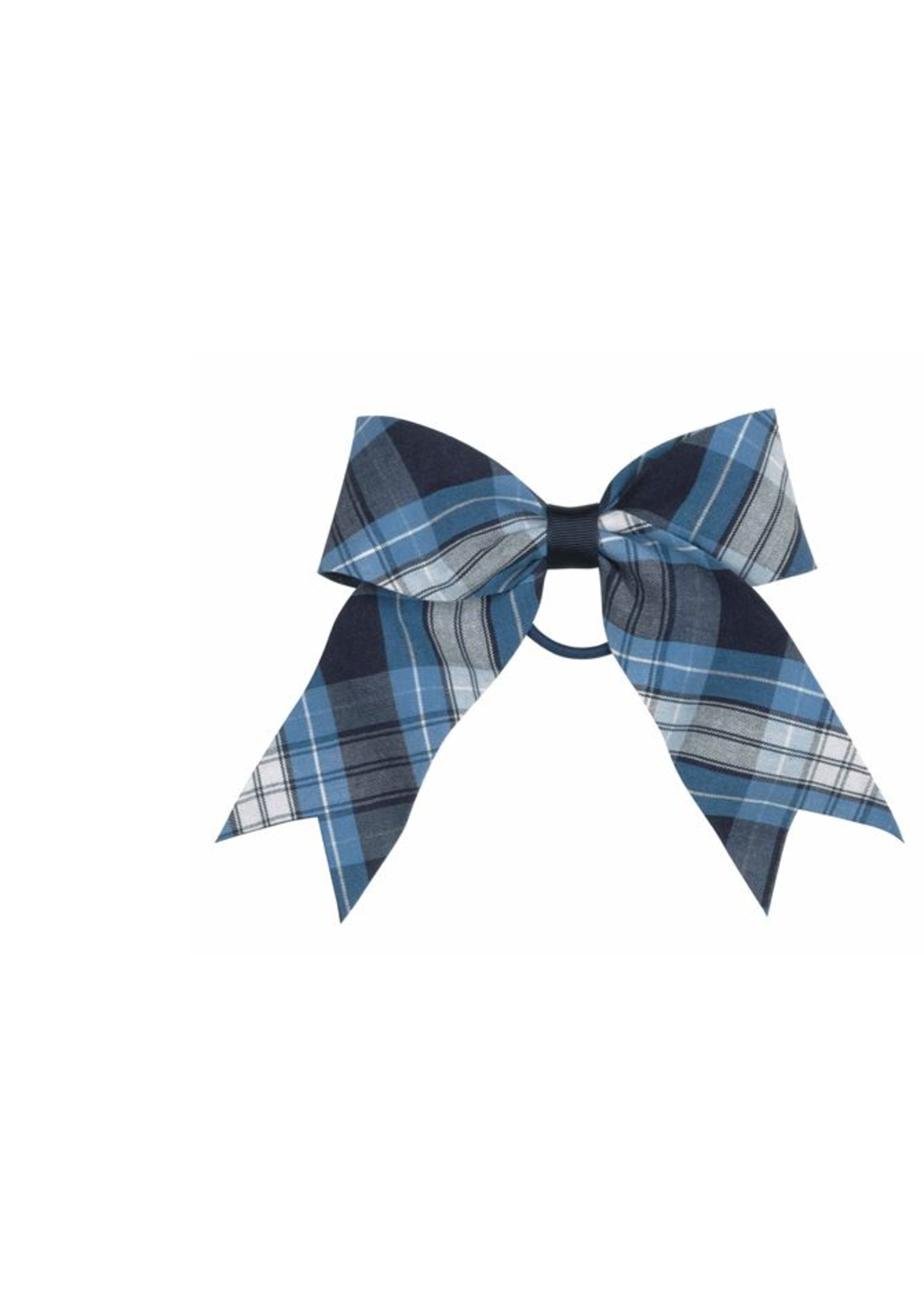 UNIFORM Hair - PONY - Jumbo Plaid Bow w/6"wide 4" tails pony, SA, Plaid