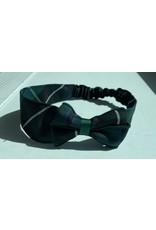 UNIFORM Elastic Soft Headband w/ attached bow, SJB, Plaid
