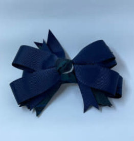 SJB Large Plaid & Ribbon Spiked Bow