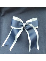 NON-UNIFORM Hair - 6" Tailored Cheer Bow, White with Navy, FBE602