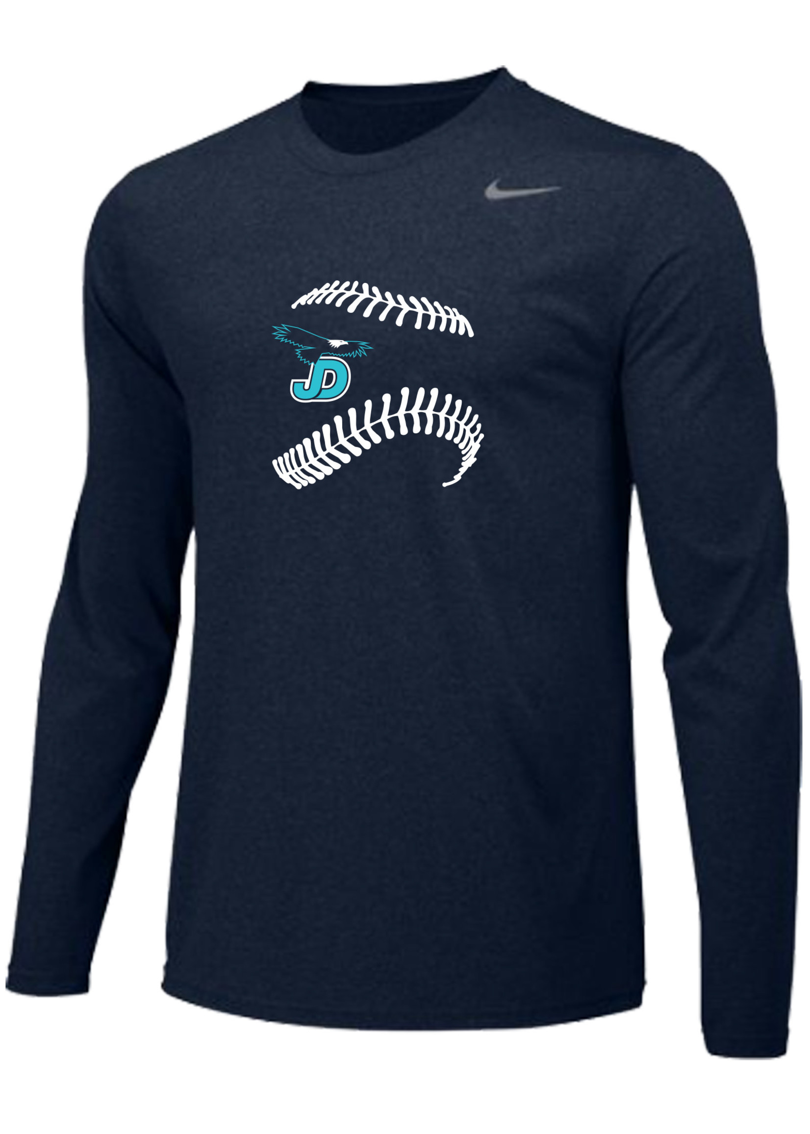 NON-UNIFORM JD Baseball Nike Spirit Long Sleeve T-Shirt, large baseball stitching logo