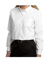 UNIFORM A+ New Fit Girls Oxford Long Sleeve, 9506 White **FINAL SALE**