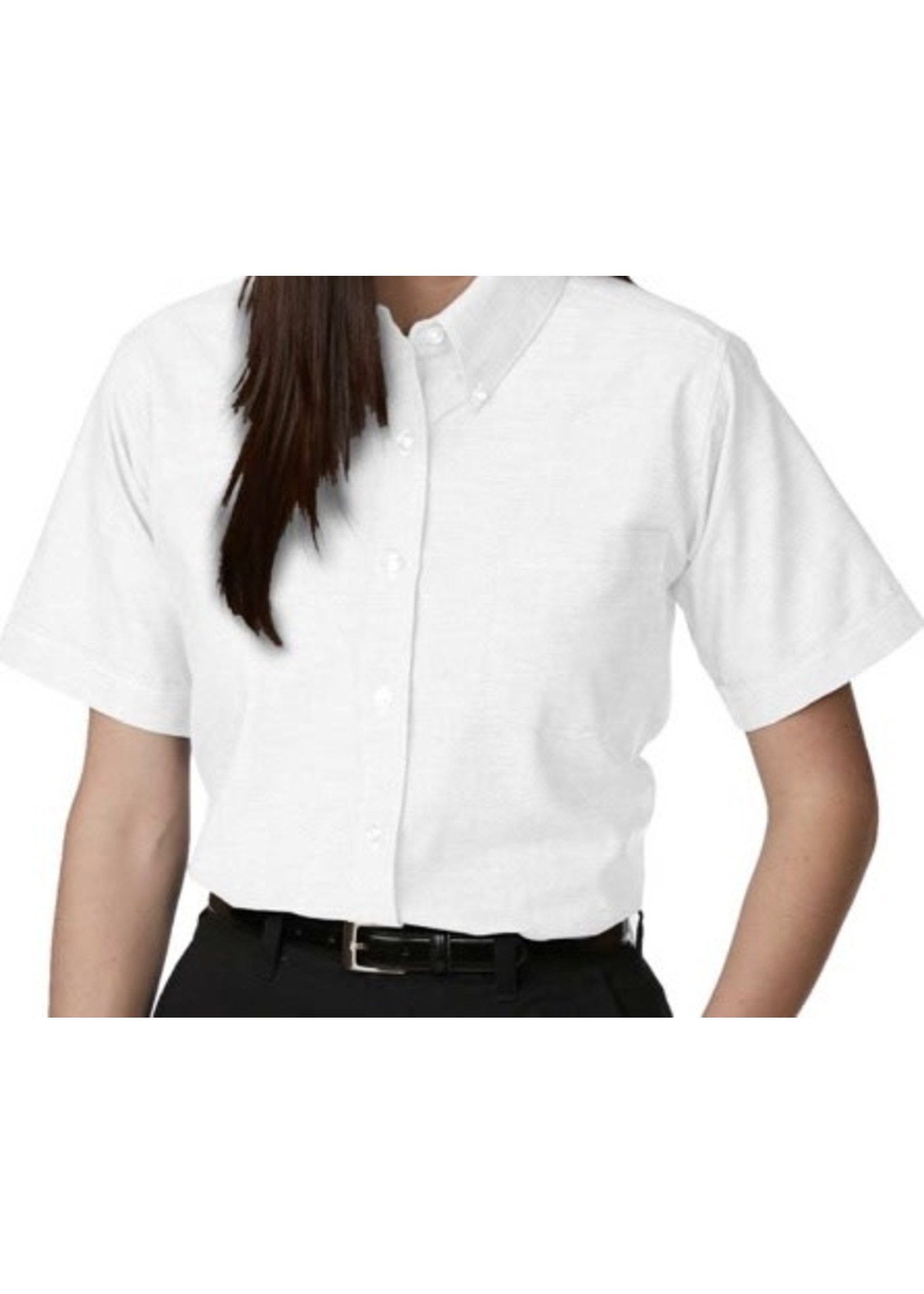 UNIFORM A+ New Fit Girls Oxford Short Sleeve, 9503 White