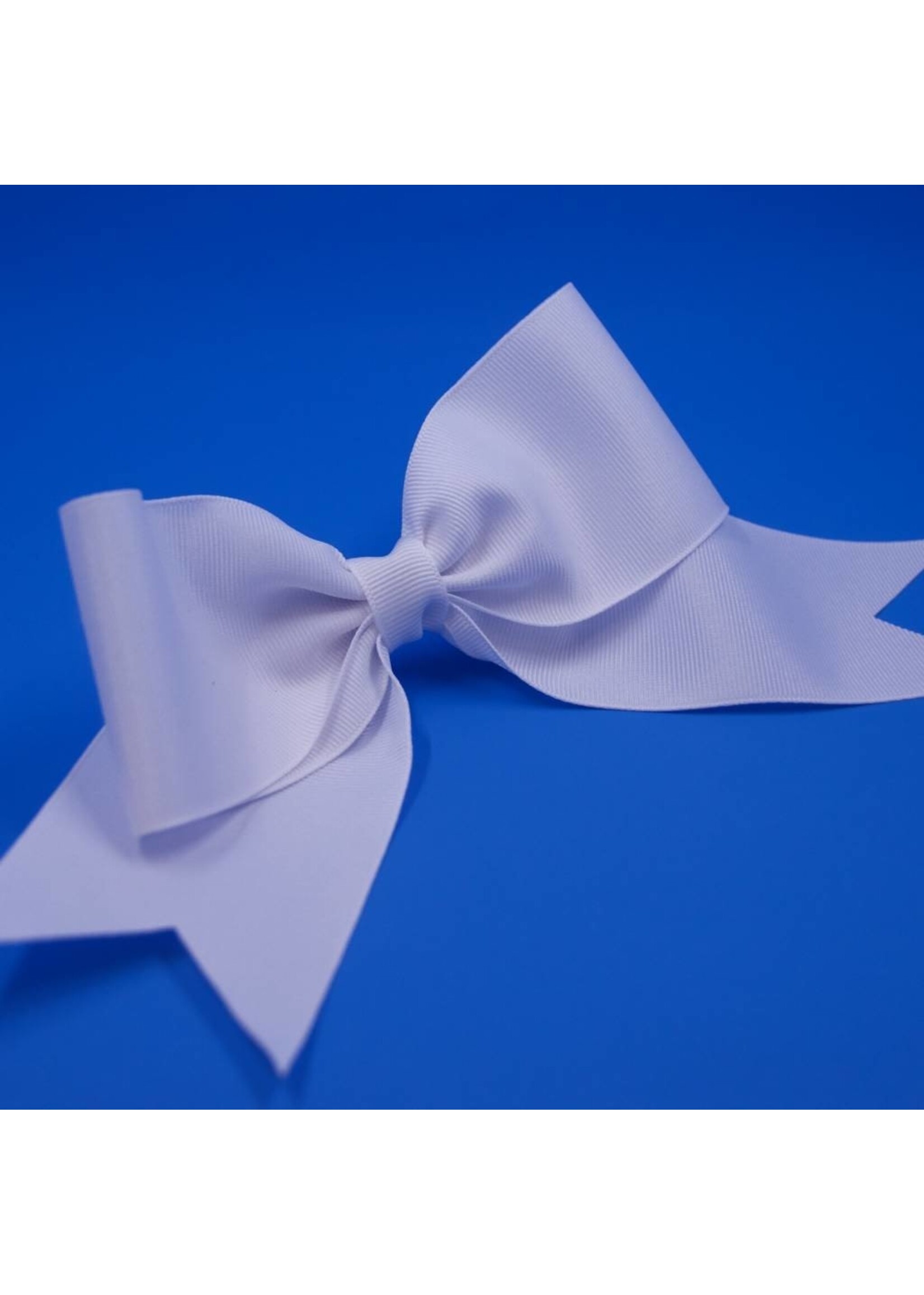 UNIFORM Hair - Ribbon Bow Ponytail, WHITE, 6” wide with 4” tails, FBE158