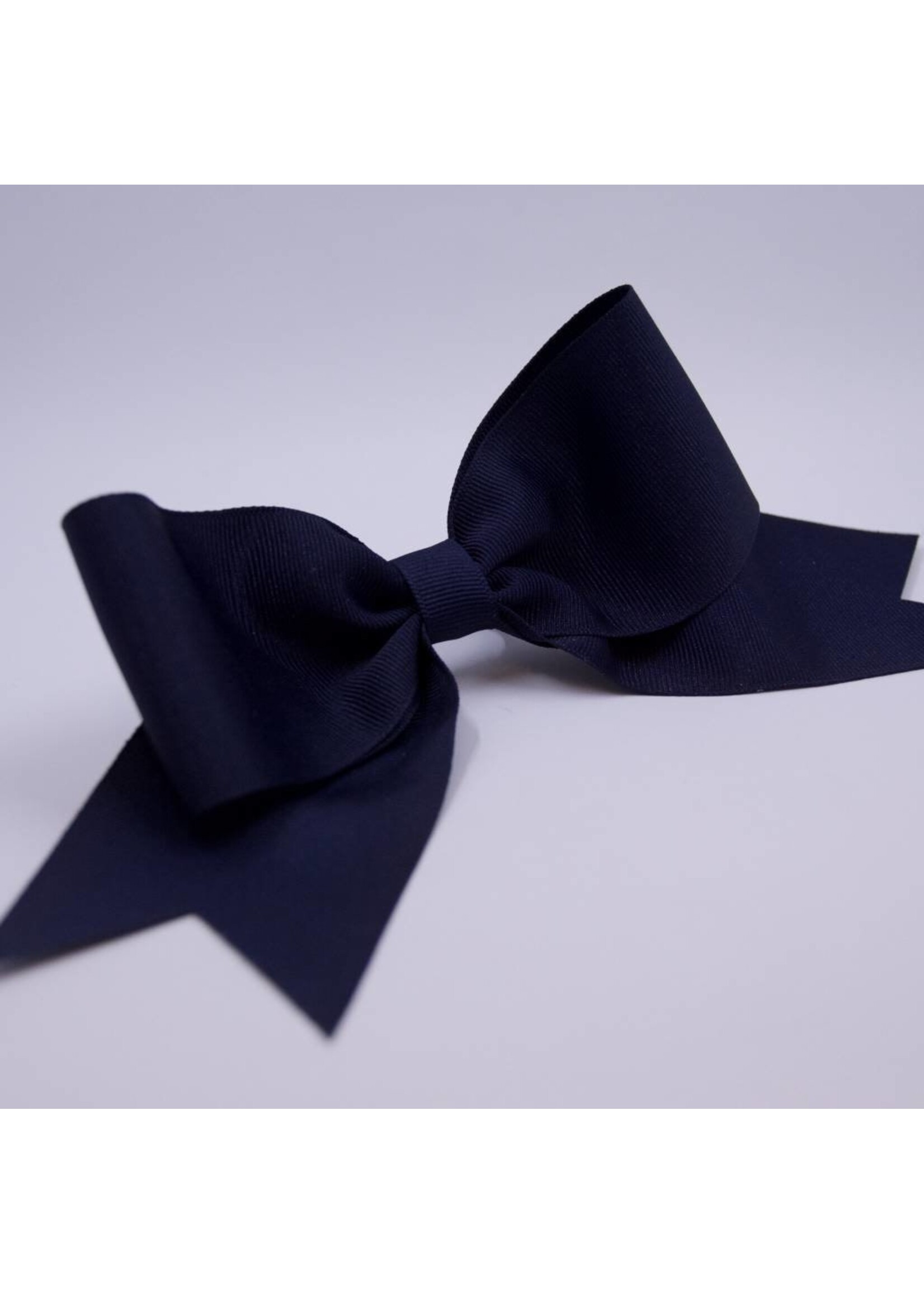 UNIFORM Hair - Ribbon Bow Ponytail, NAVY, 6” wide with 4” tails, FBE158