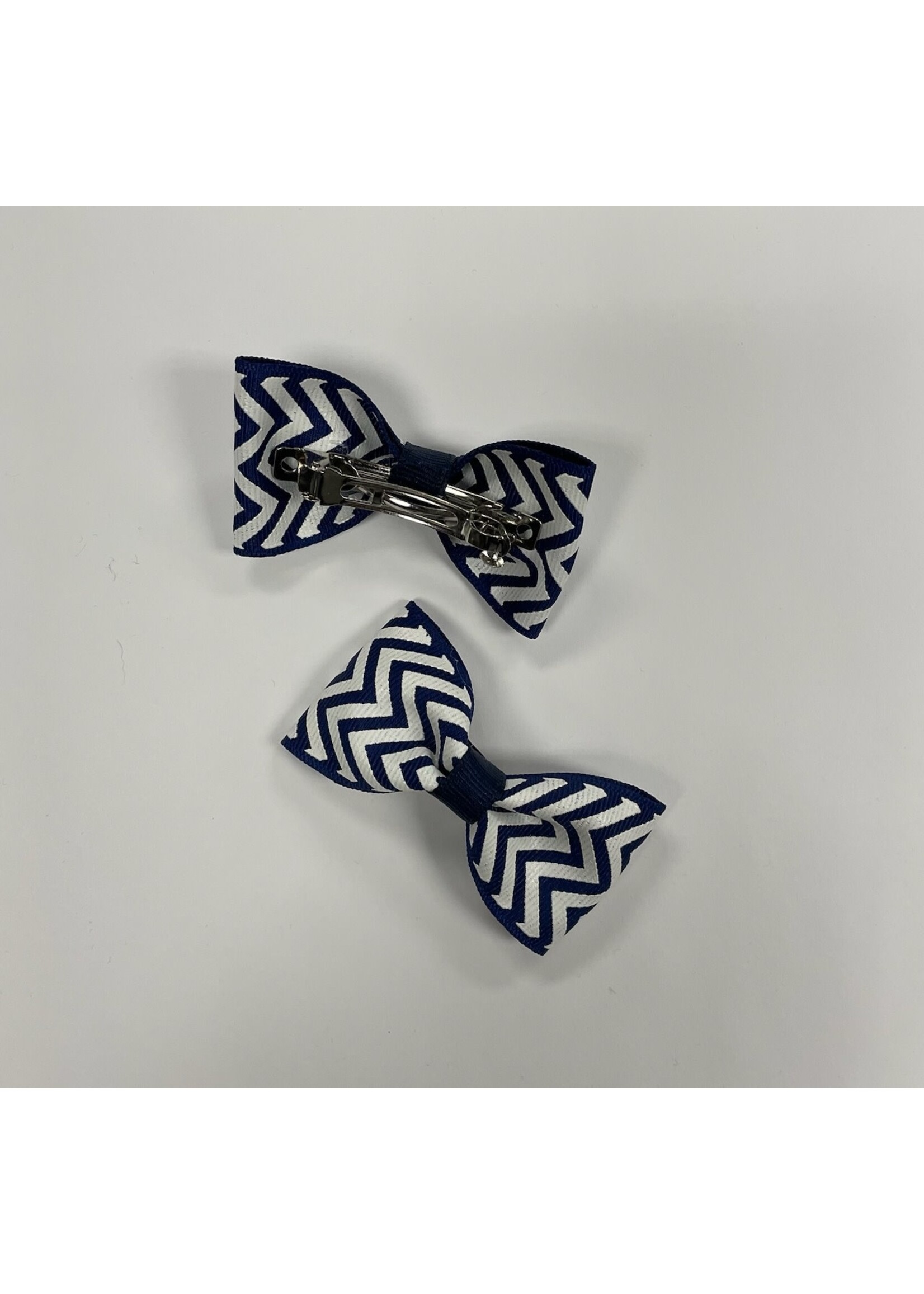 UNIFORM Hair - Double Bow Barrette Set, navy/white