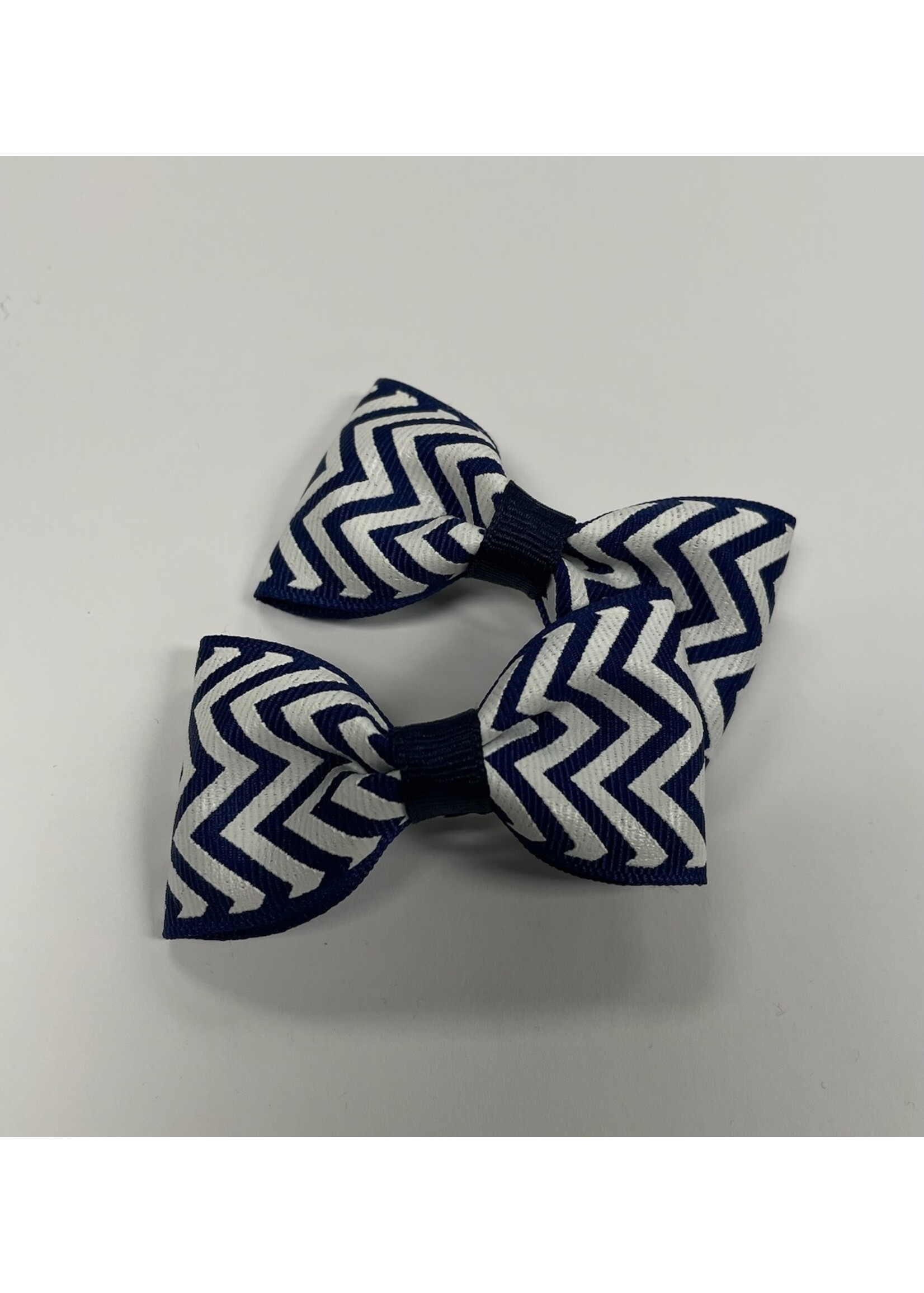 UNIFORM Hair - Double Bow Barrette Set, navy/white