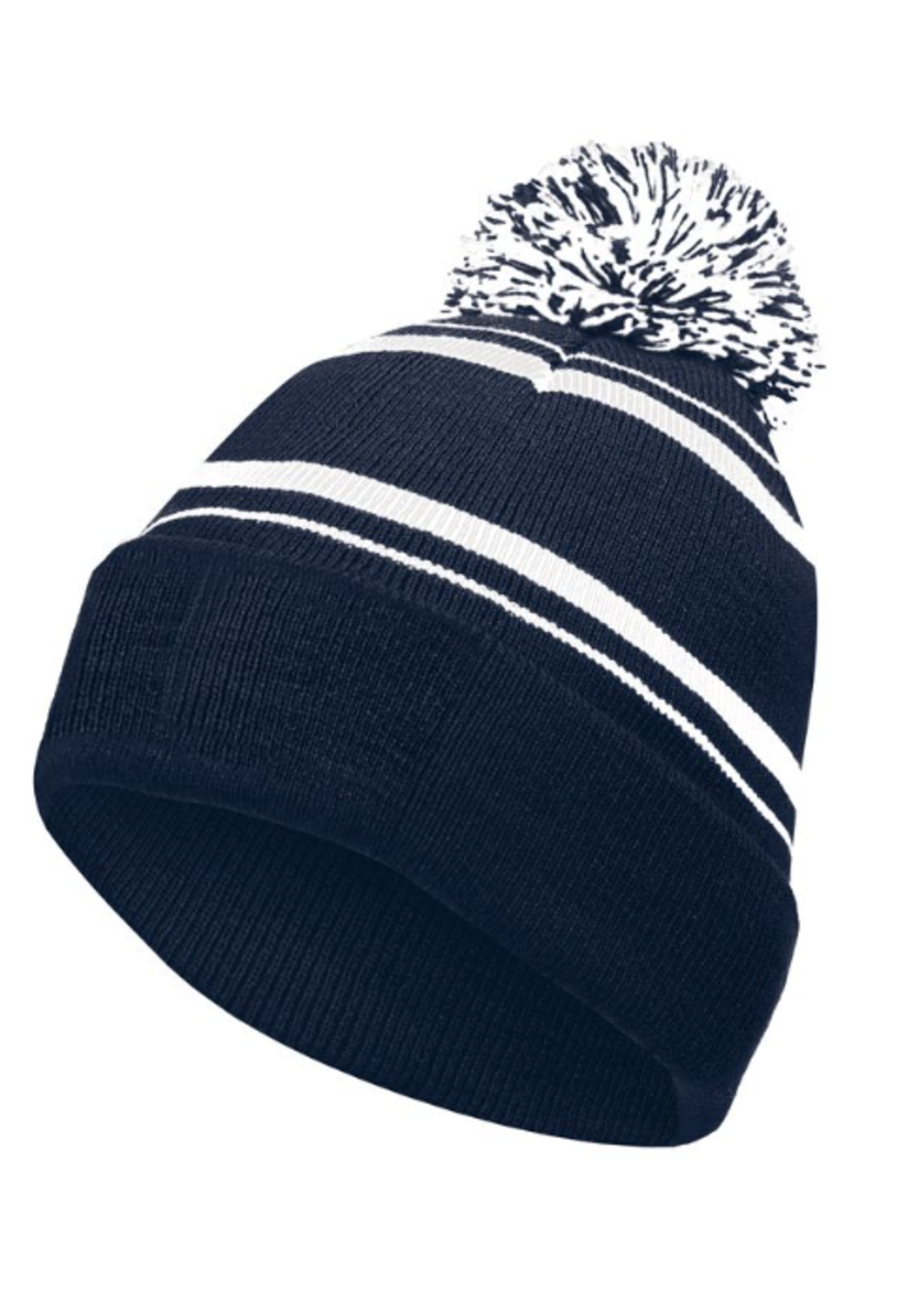 NON-UNIFORM Embroidered Knit Hat in navy, white and grey with JD Basketball embroidered
