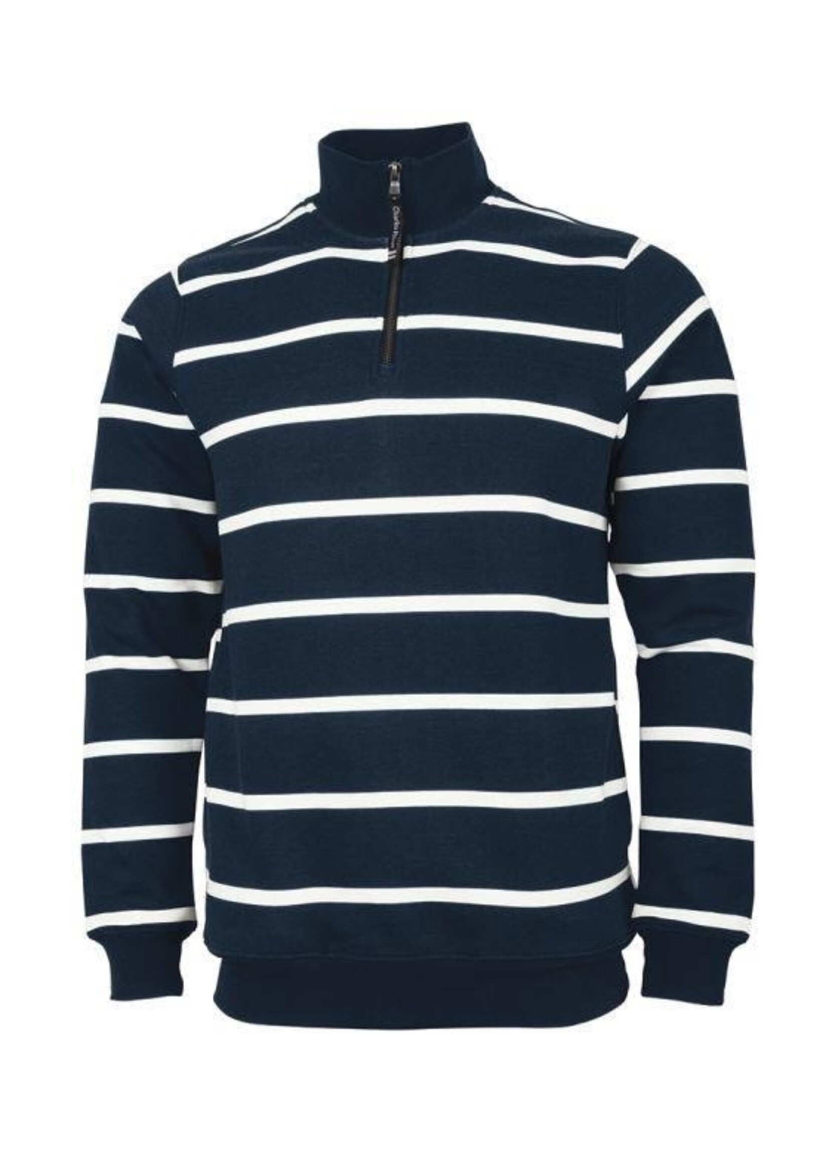 NON-UNIFORM Stripe 1/4 Zip Pullover Sweatshirt