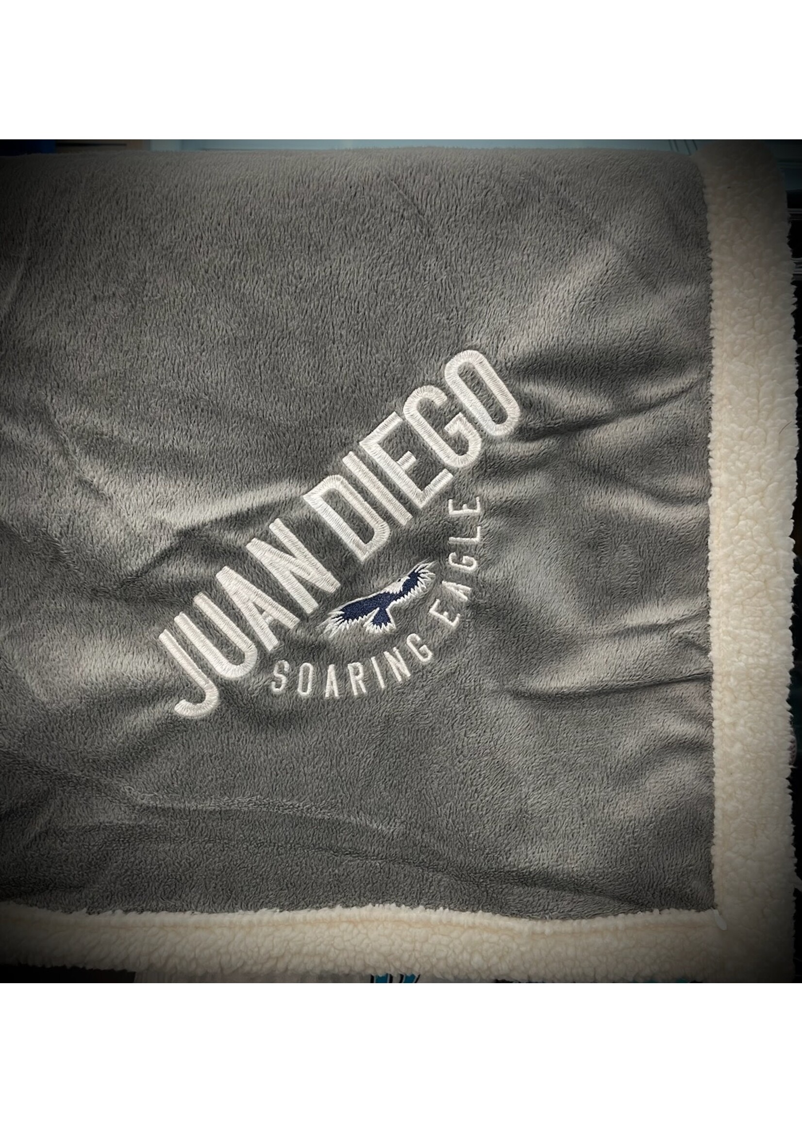 NON-UNIFORM Juan Diego w/ Soaring Eagle Custom Blanket, Lambswool Throw