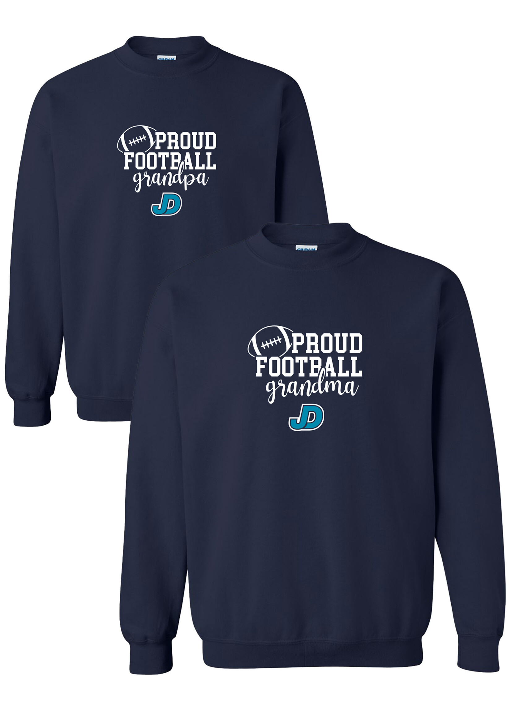 NON-UNIFORM Proud FOOTBALL Grandparent crew neck sweatshirt