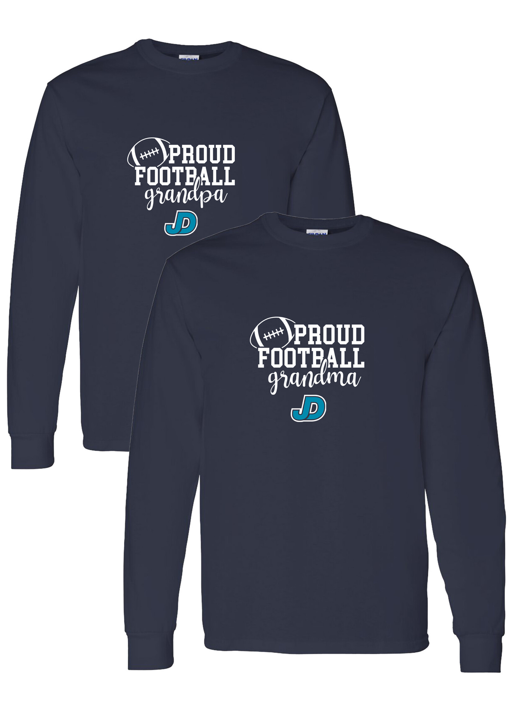 NON-UNIFORM Proud FOOTBALL Grandparent long sleeve t-shirt