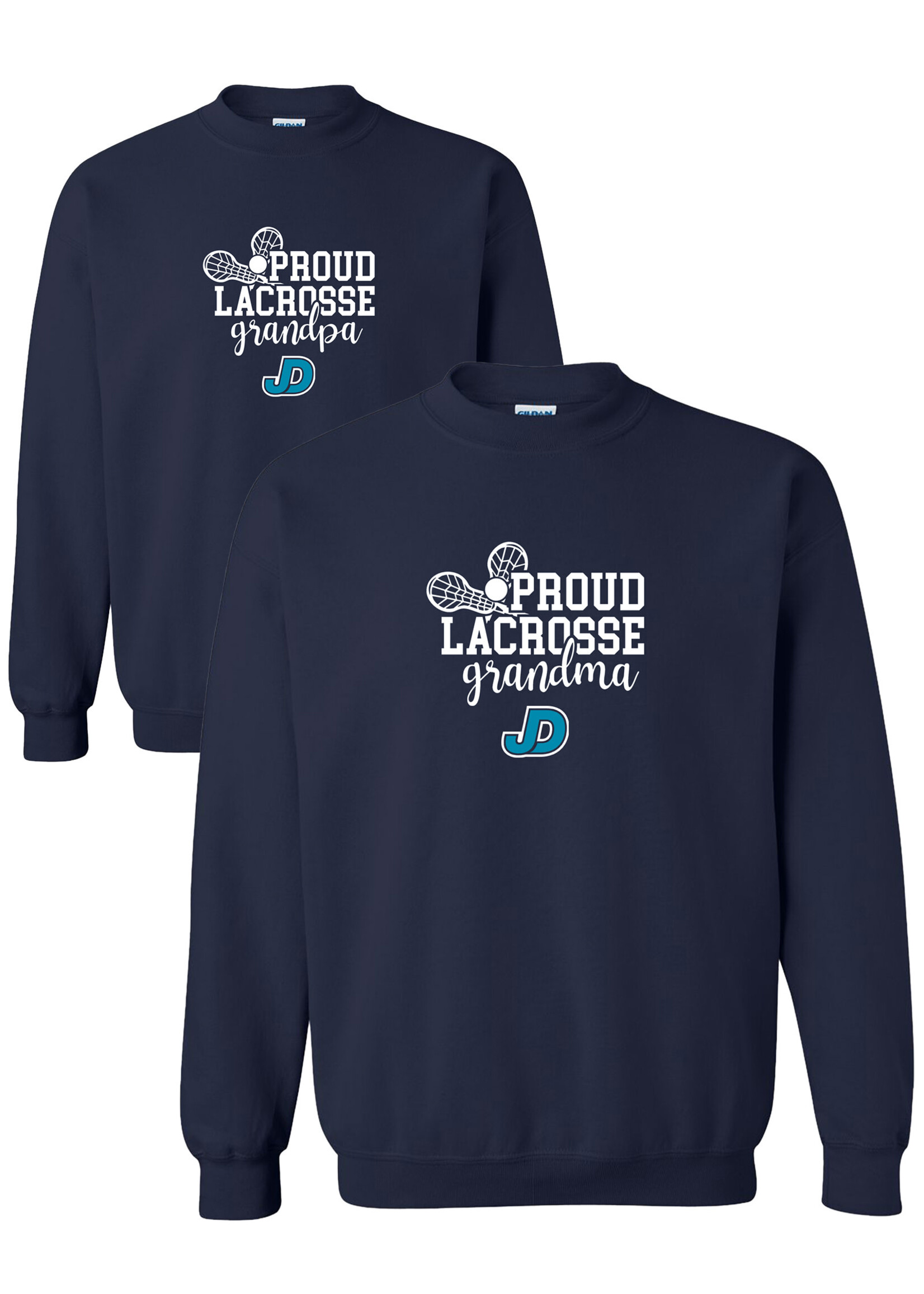 NON-UNIFORM Proud LACROSSE Grandparent crew neck sweatshirt