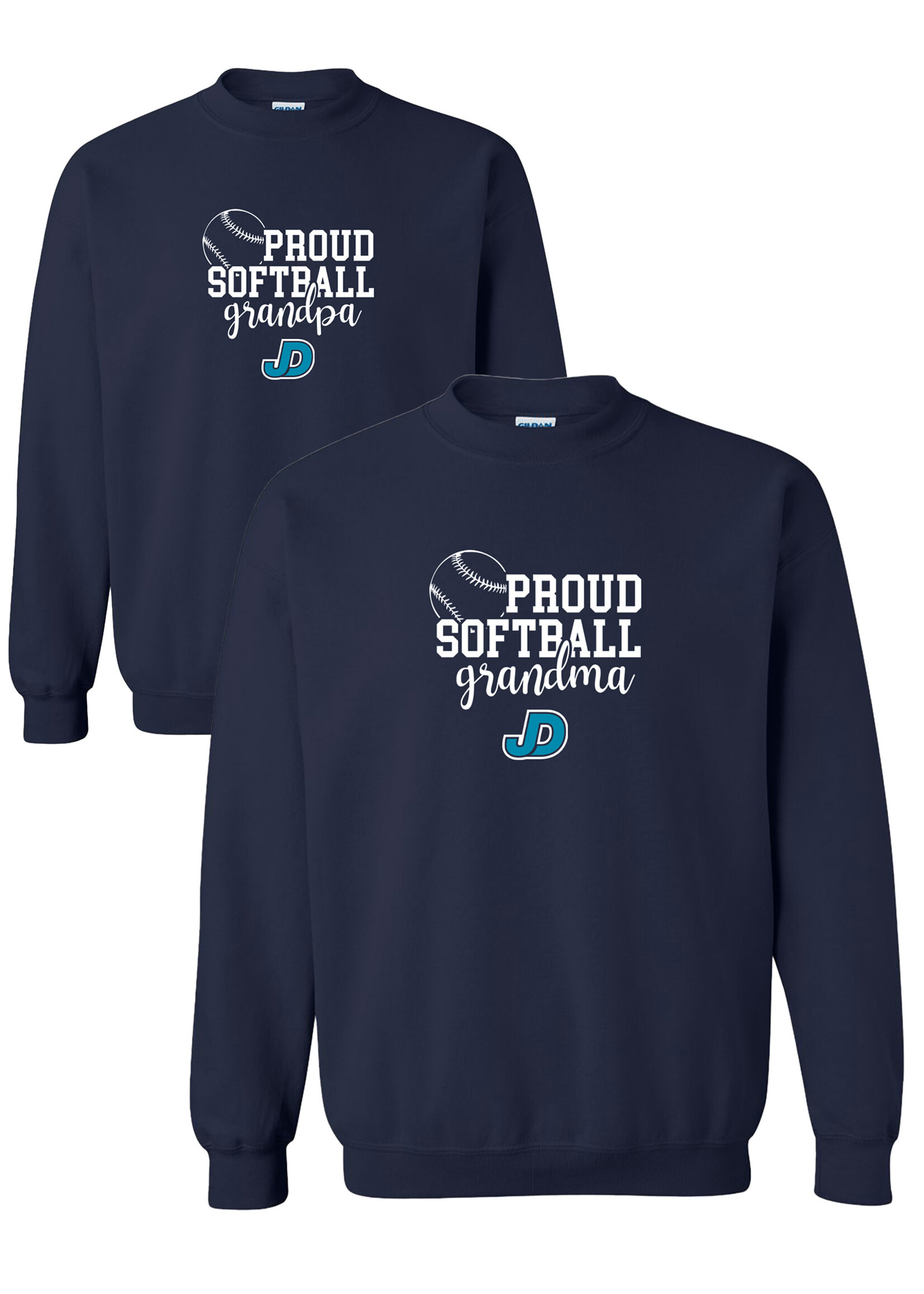 NON-UNIFORM Proud SOFTBALL Grandparent crew neck sweatshirt