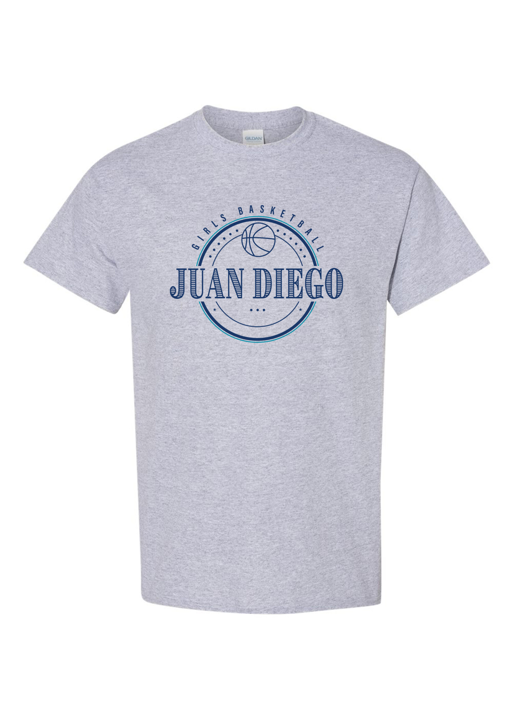 NON-UNIFORM JD Girls Basketball Round Design short sleeve t-shirt