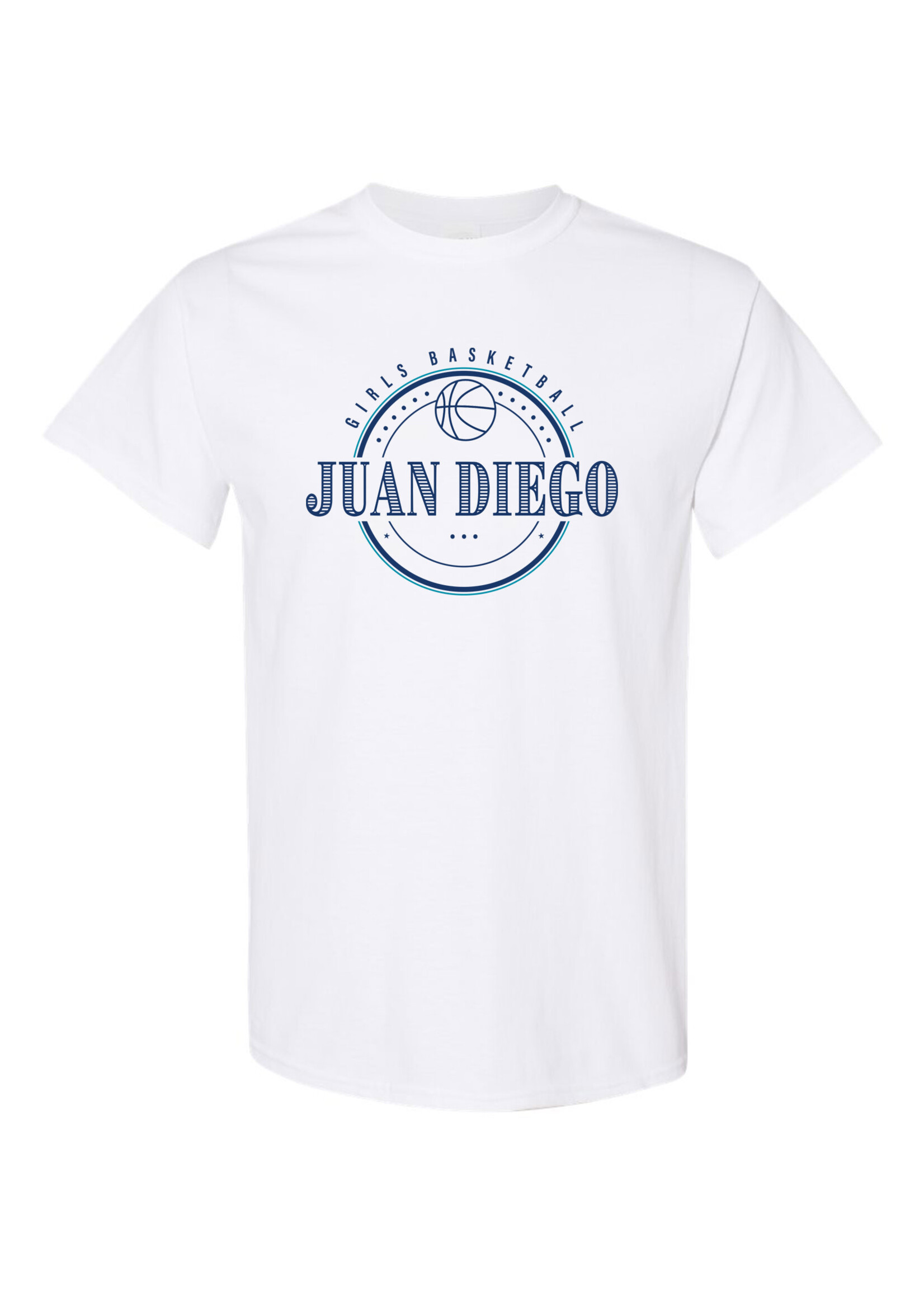 NON-UNIFORM JD Girls Basketball Round Design short sleeve t-shirt