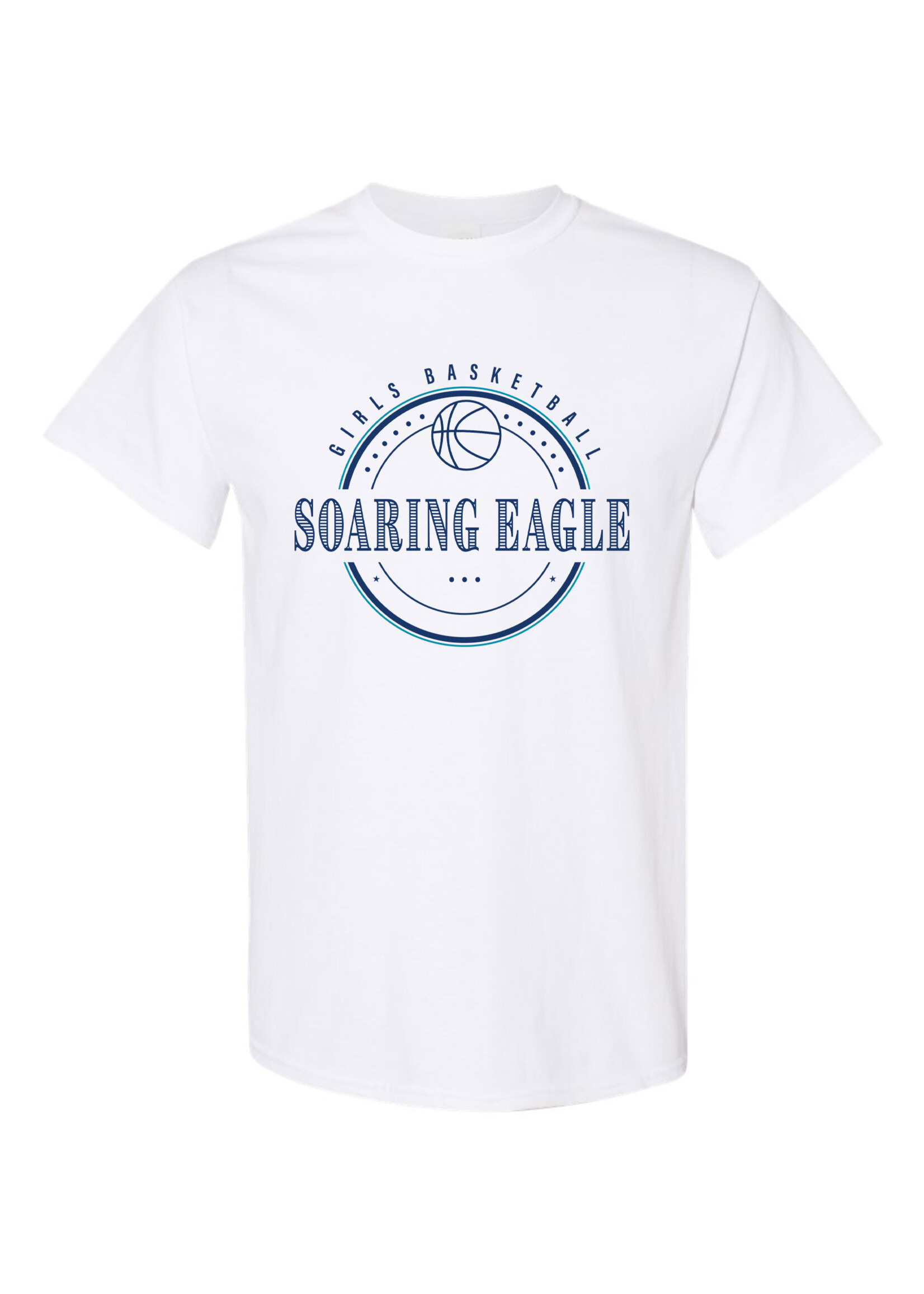 NON-UNIFORM Soaring Eagle Girls Basketball Round Design short sleeve t-shirt