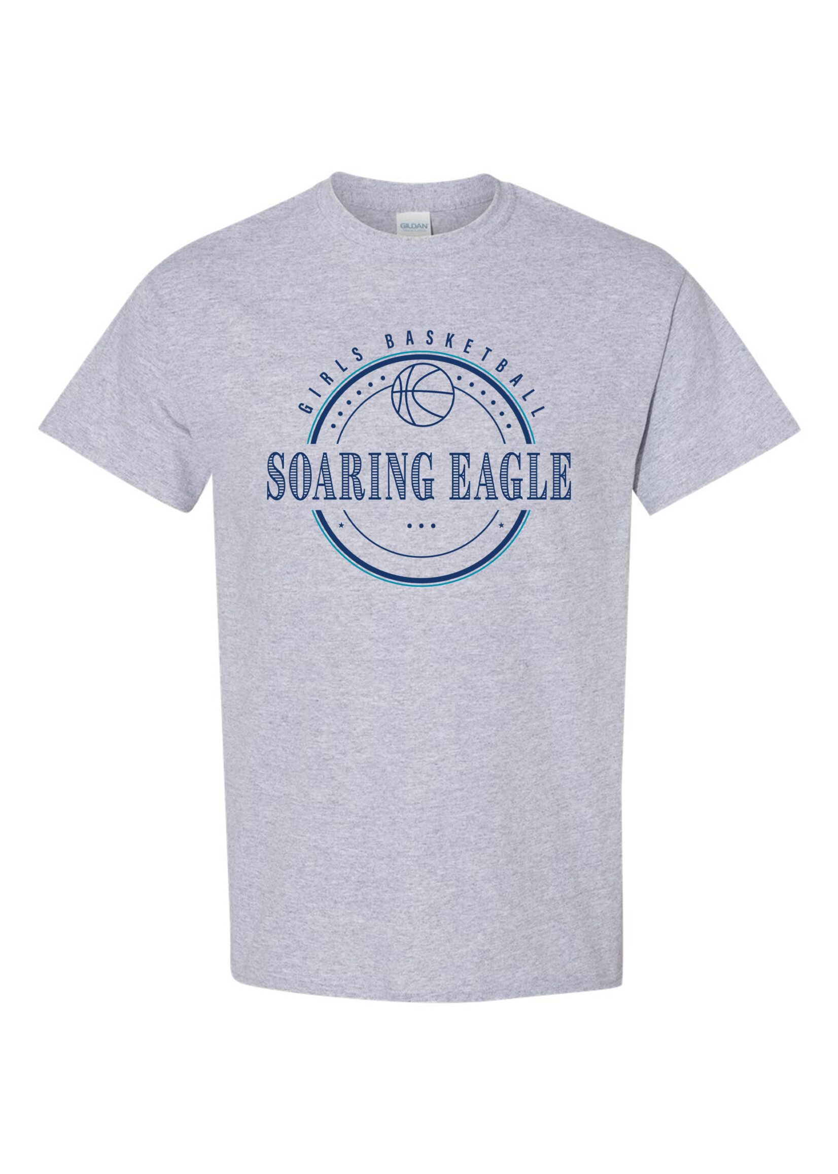 NON-UNIFORM Soaring Eagle Girls Basketball Round Design short sleeve t-shirt
