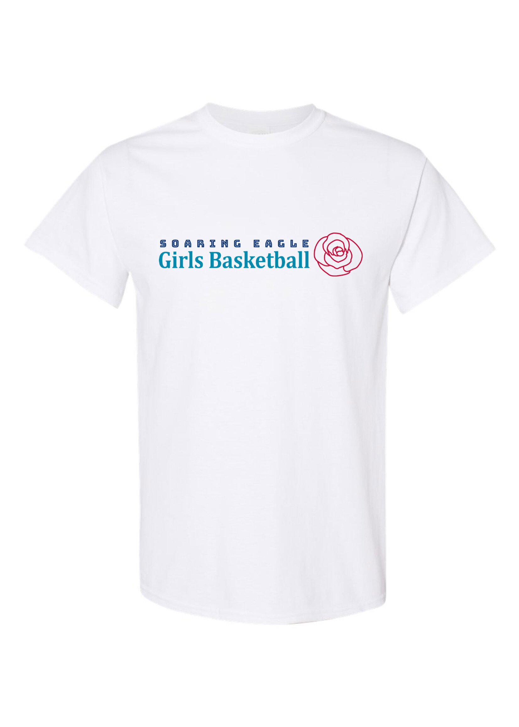 NON-UNIFORM Soaring Eagle Girls Basketball Rose Design short sleeve t-shirt