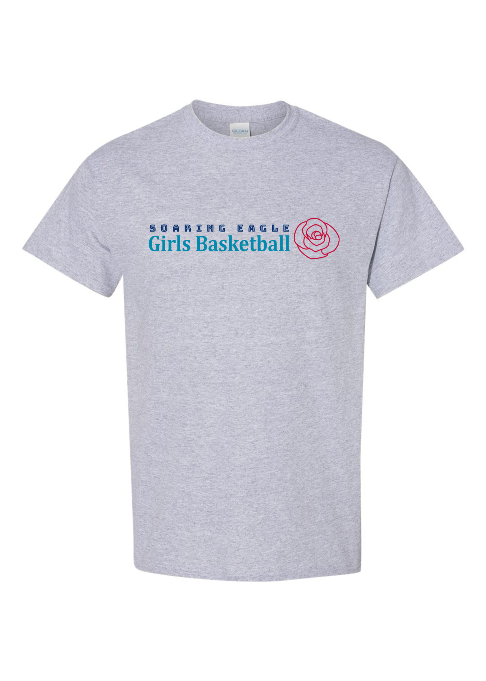 NON-UNIFORM Soaring Eagle Girls Basketball Rose Design short sleeve t-shirt