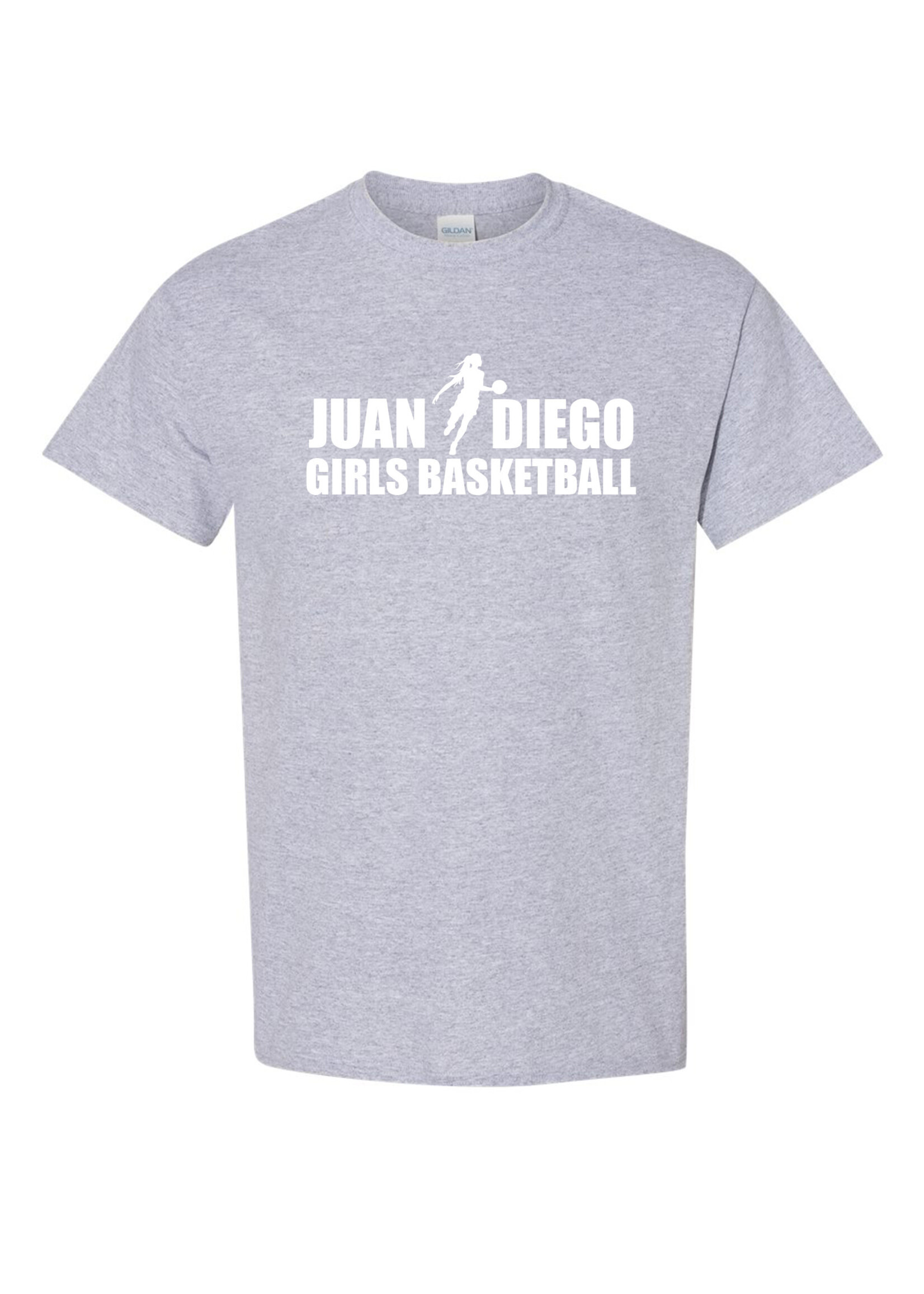NON-UNIFORM Juan Diego Girls Basketball Silhouette Design short sleeve t-shirt