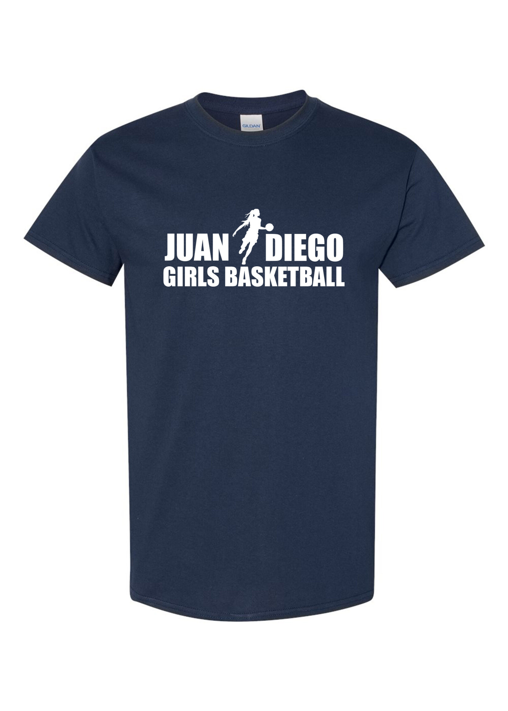 NON-UNIFORM Juan Diego Girls Basketball Silhouette Design short sleeve t-shirt