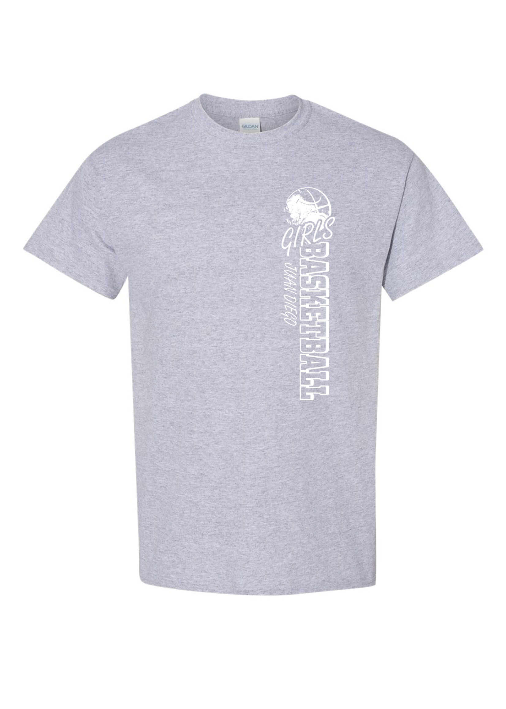 NON-UNIFORM Juan Diego Girls Basketball Vertical Design short sleeve t-shirt