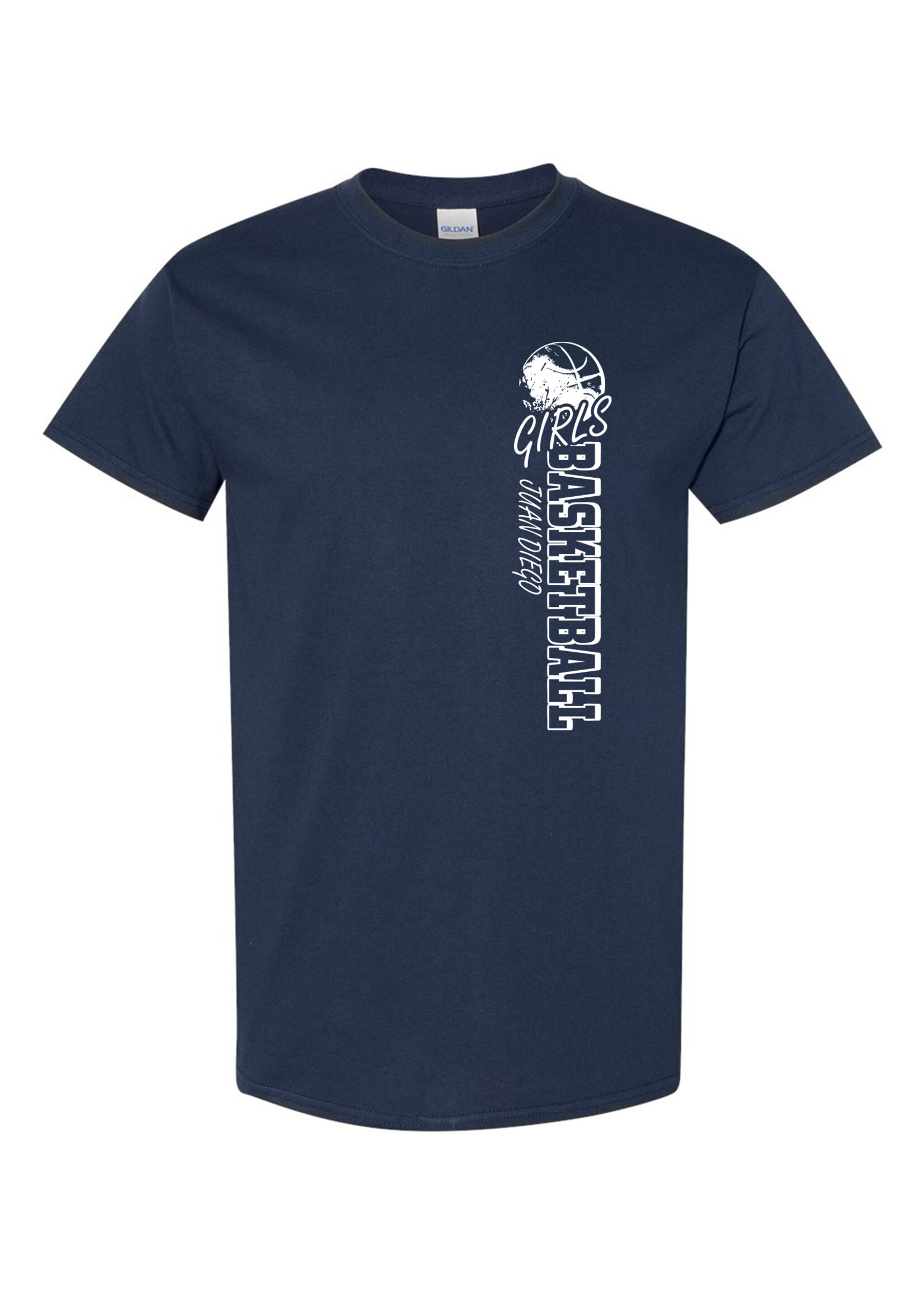 NON-UNIFORM Juan Diego Girls Basketball Vertical Design short sleeve t-shirt