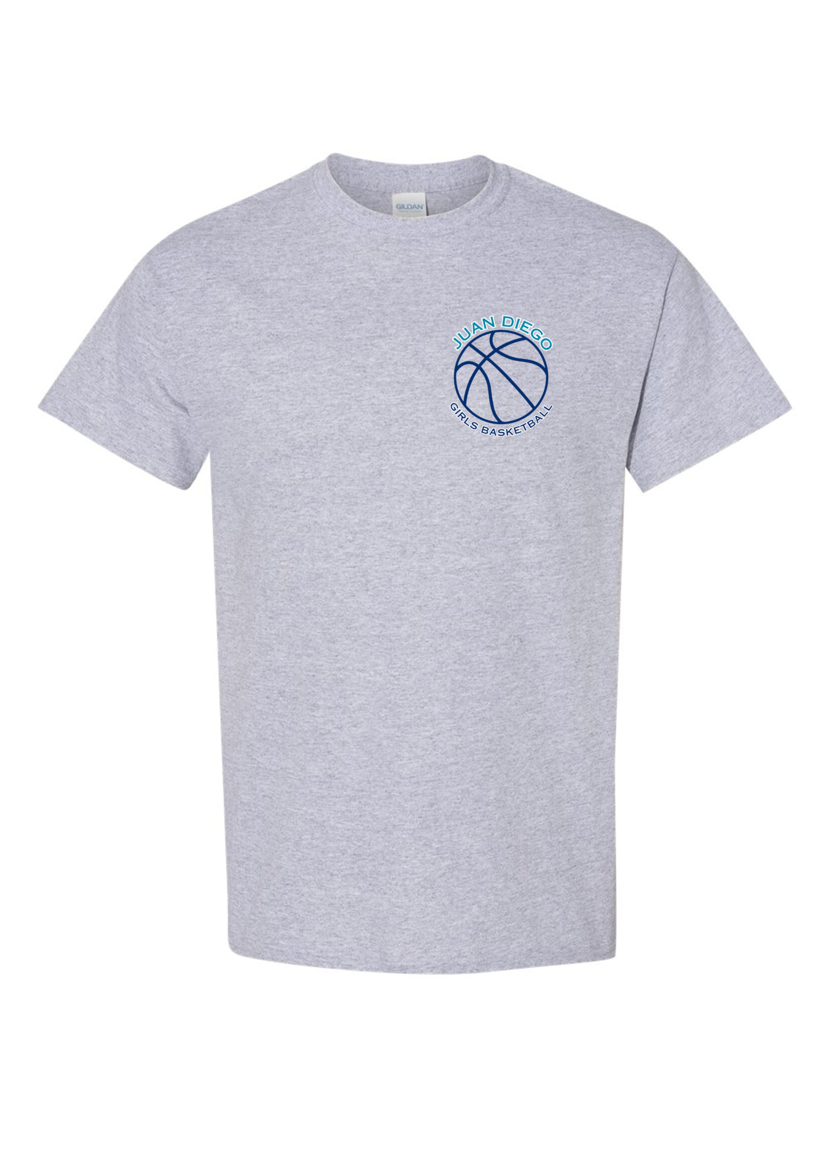 NON-UNIFORM Juan Diego Girls Basketball Small Round Logo short sleeve t-shirt