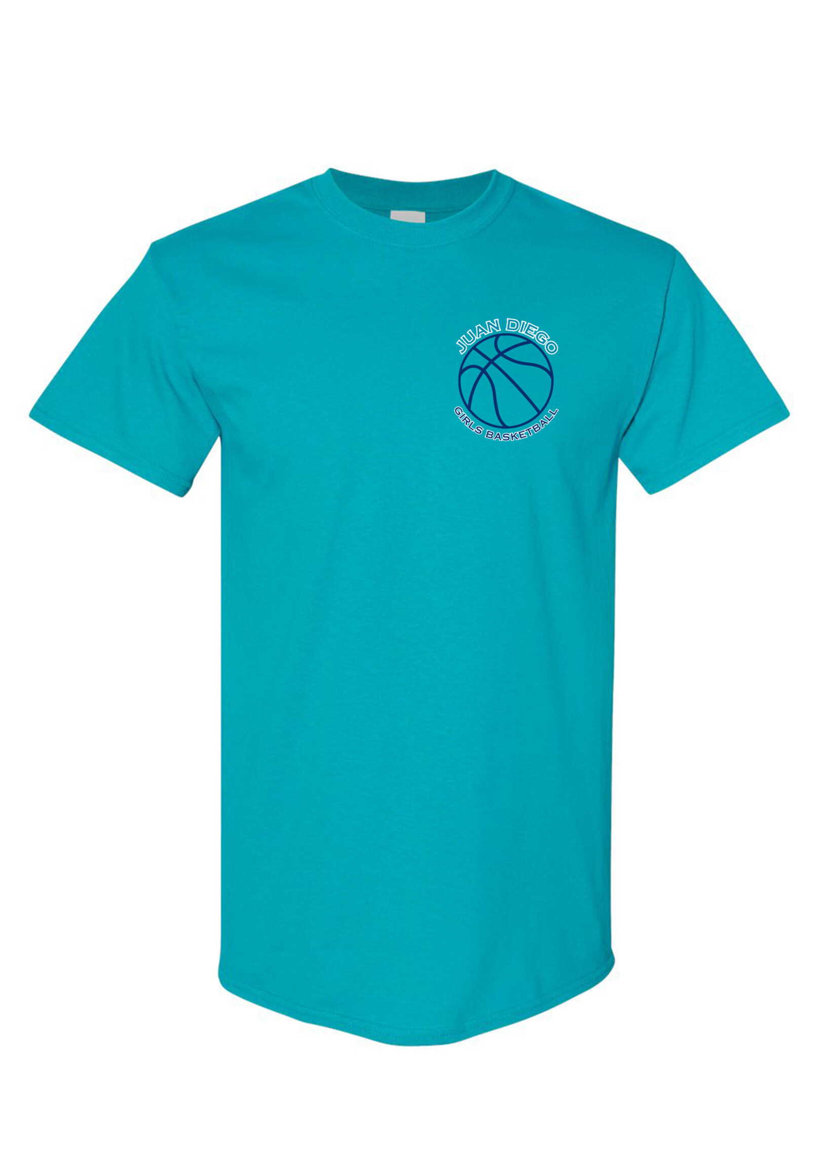 NON-UNIFORM Juan Diego Girls Basketball Small Round Logo short sleeve t-shirt