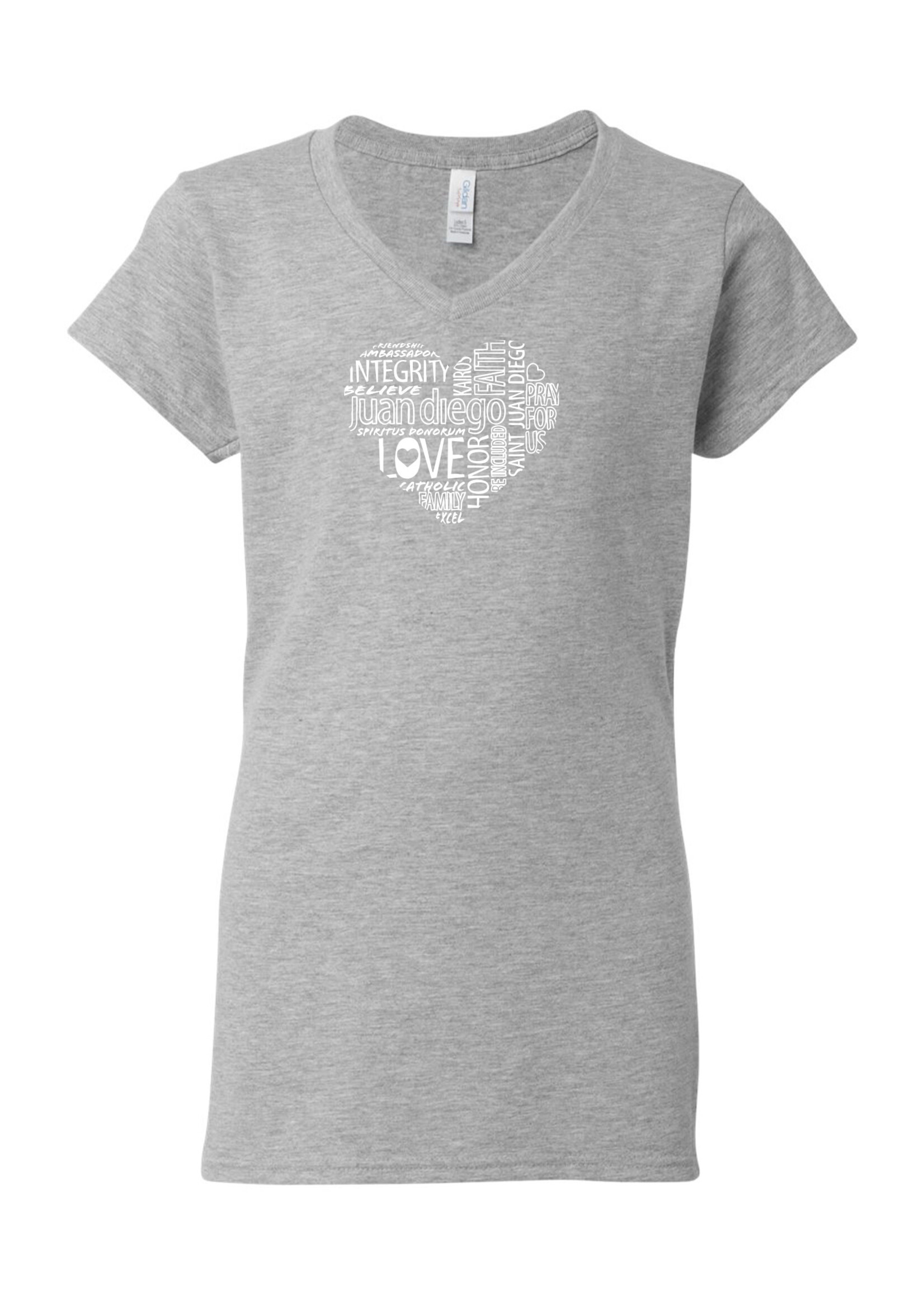 NON-UNIFORM Love Juan Diego Heart Tee, Ladies' Fit V-Neck