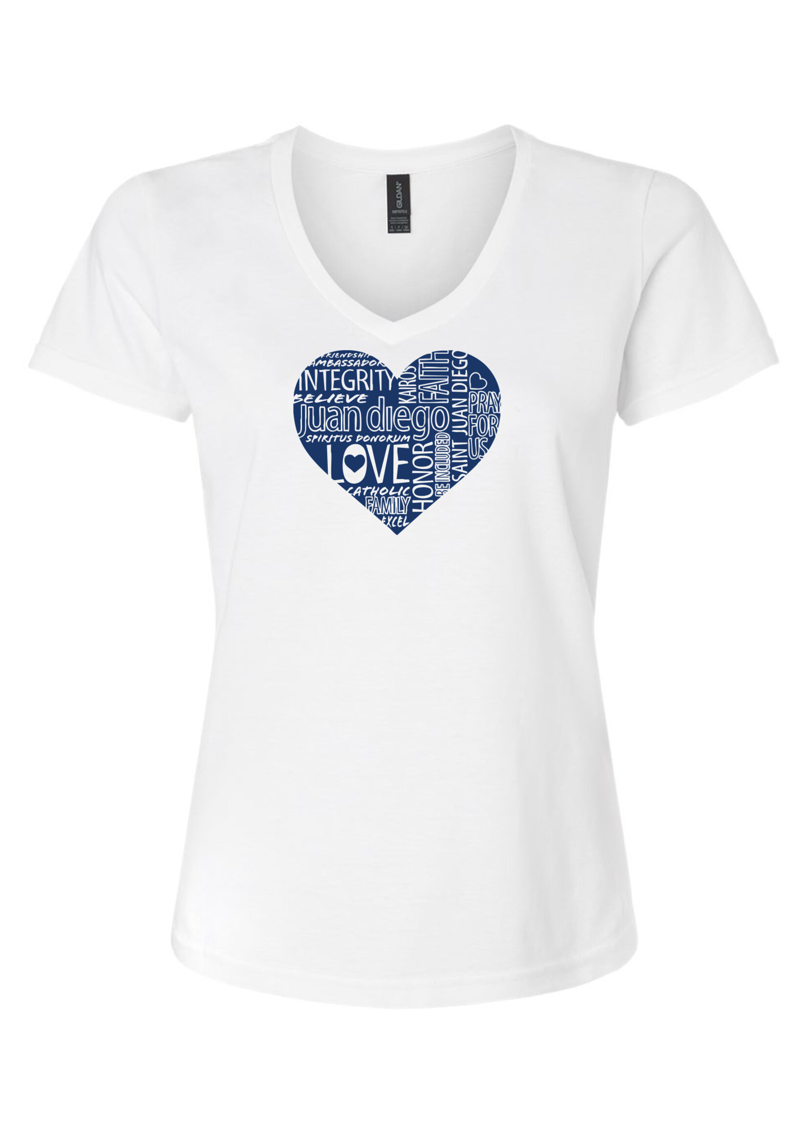 NON-UNIFORM Love Juan Diego Heart Tee, Ladies' Fit V-Neck