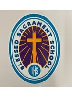 NON-UNIFORM Blessed Sacrament Sticker - 4"x6"  oval, white decal