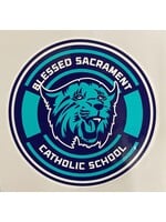 NON-UNIFORM Blessed Sacrament Bobcat decal  5.5"x6" round