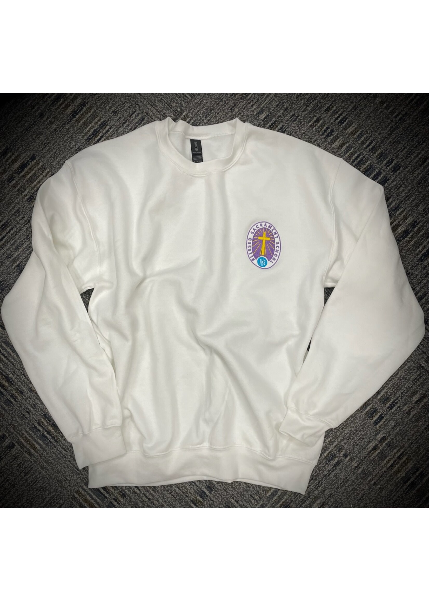 NON-UNIFORM Blessed Sacrament School Cross Crew neck